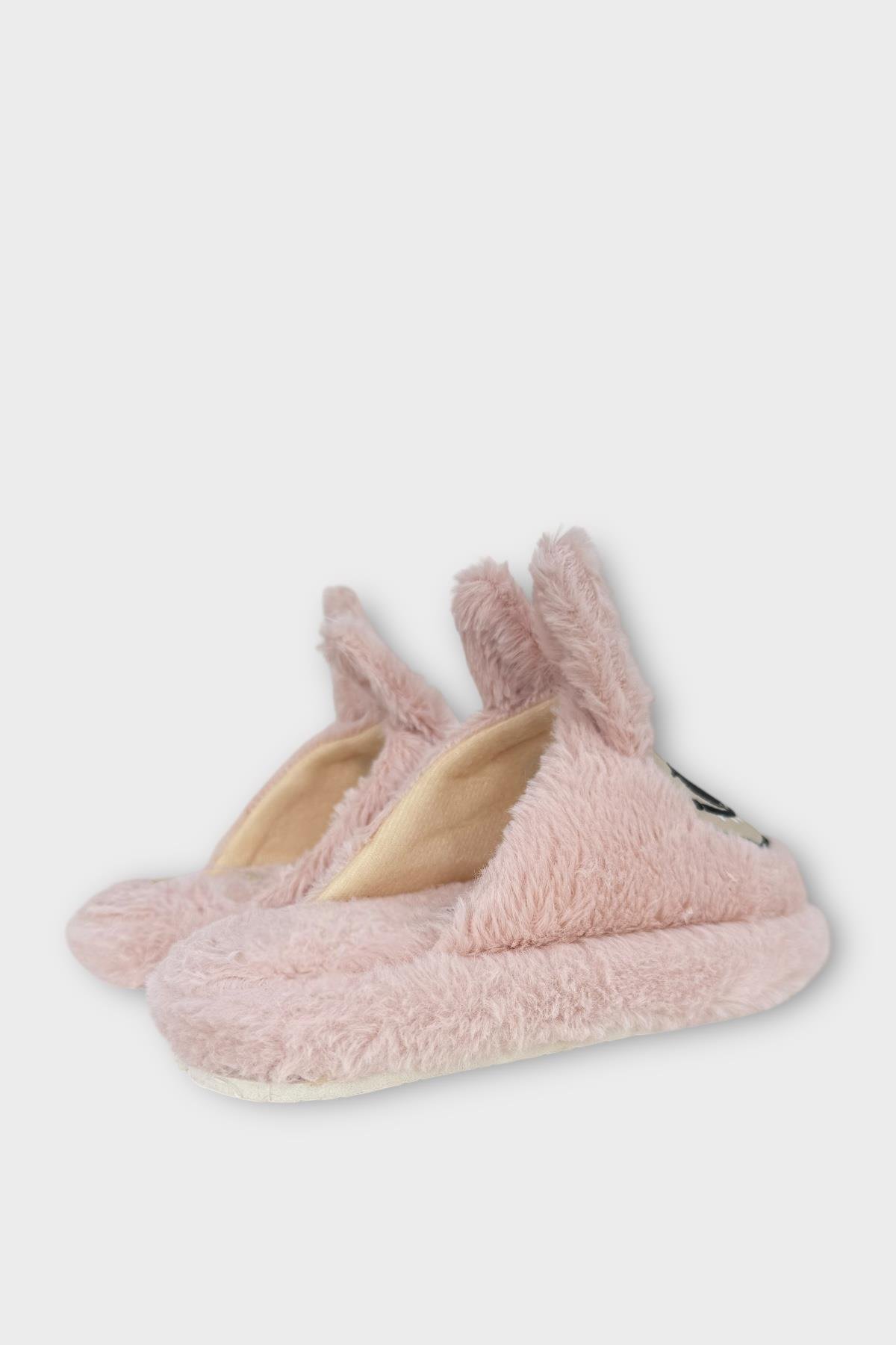 Sevimli Tavşan Figürlü Sıcak Tutan Kışlık Kadın Ev Terliği PUDRA - Görsel 8
