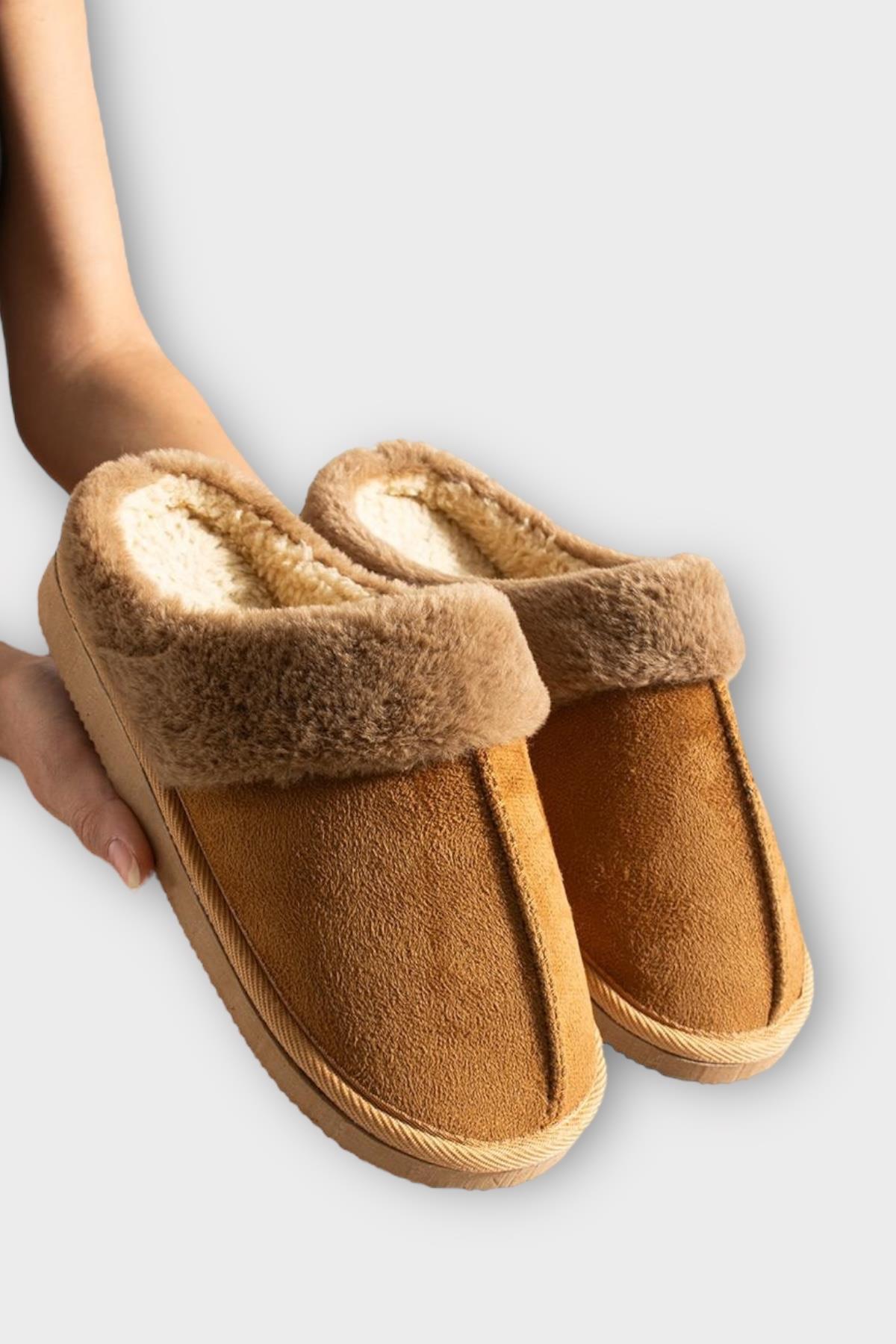 Kadın İçi Yünlü Sıcak Tutan Kışlık Ev Terliği TABA - Görsel 4