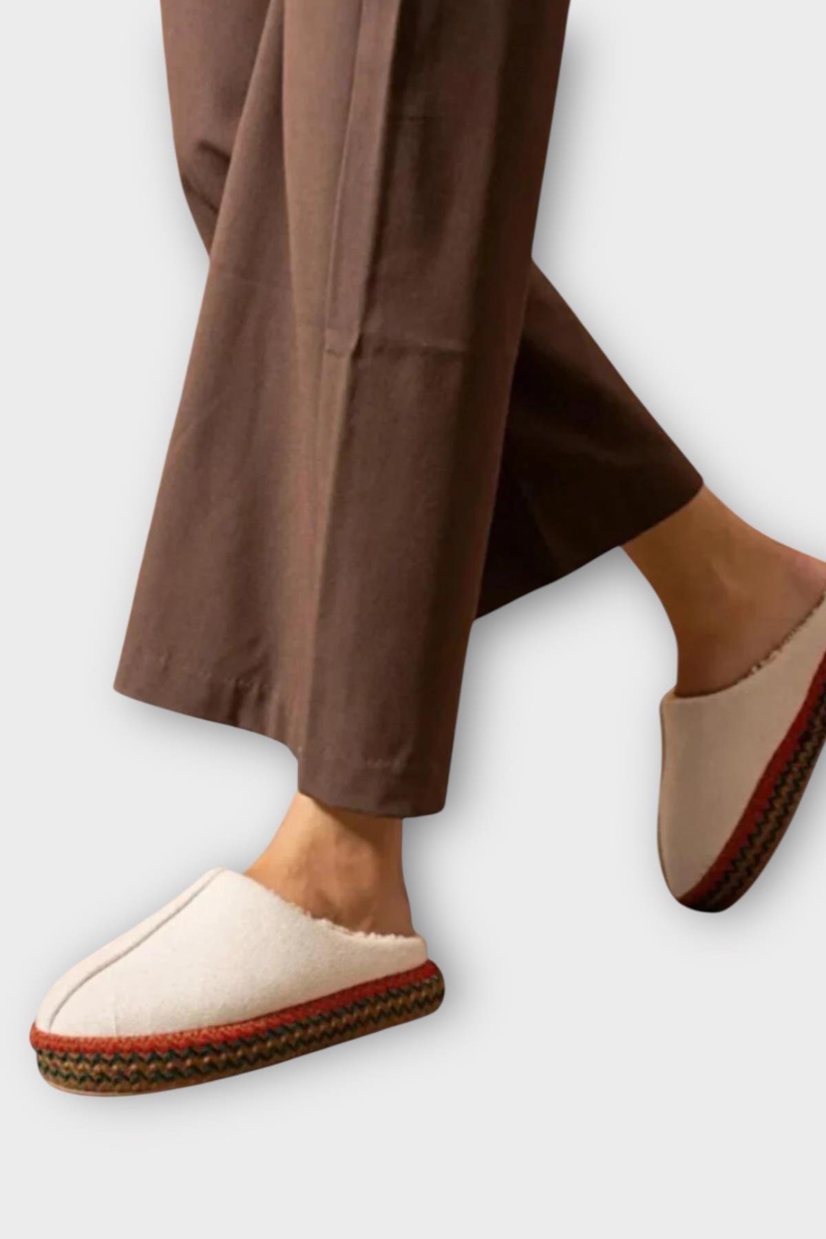 Nakışlı İçi Tüylü Yüksek Tabanlı Çeyiz Bohça Kadın Ev Terliği BEJ - Görsel 3