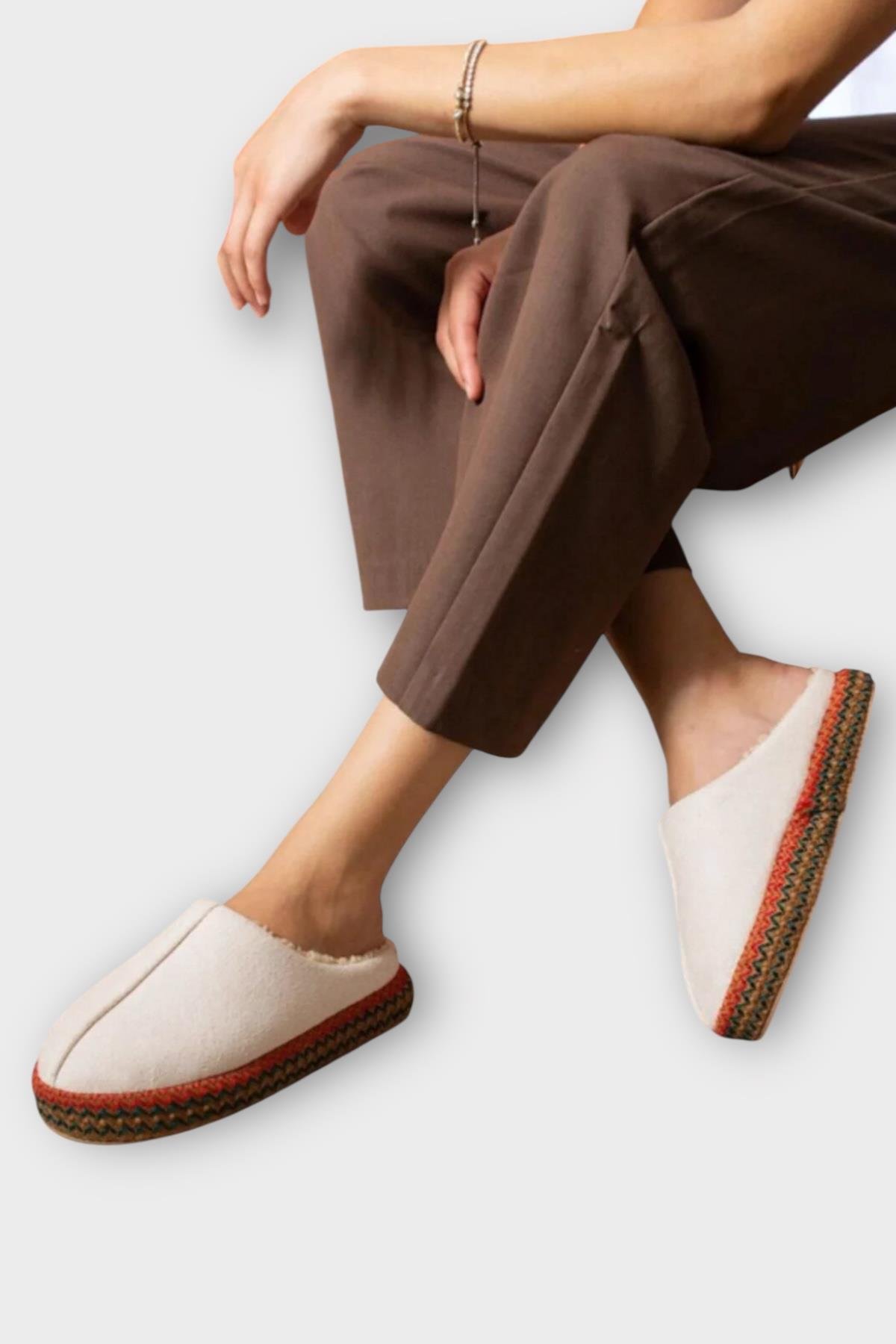 Nakışlı İçi Tüylü Yüksek Tabanlı Çeyiz Bohça Kadın Ev Terliği BEJ - Görsel 4