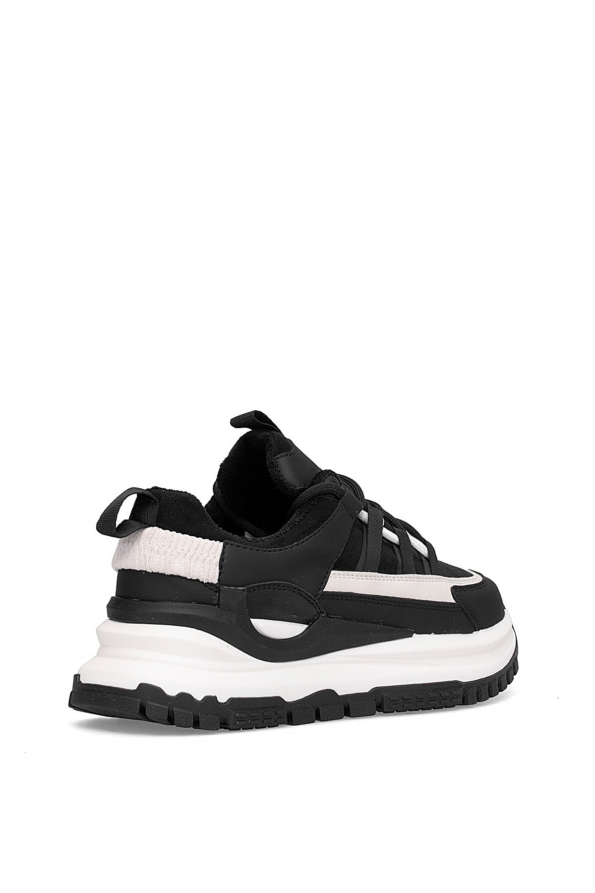 25K331 Kadın Hakiki Deri Klasik Sneaker Siyah - Görsel 5