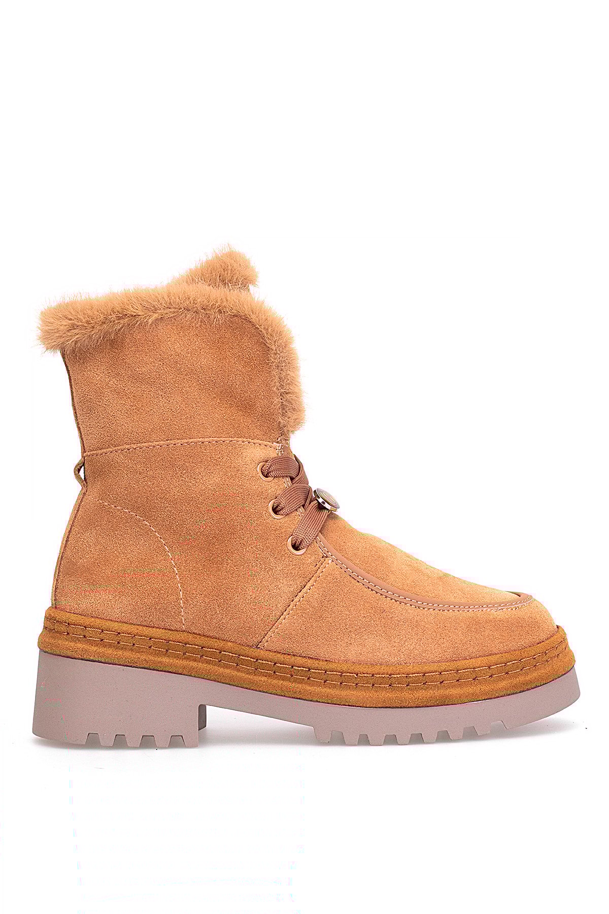 25K433 Kadın Hakiki Deri Klasik Bot Camel - Görsel 2