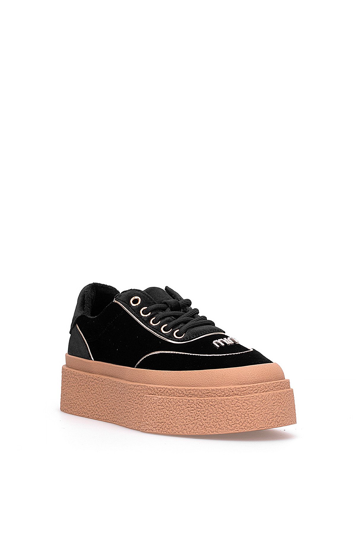 25K330 Kadın Hakiki Deri Klasik Sneaker Siyah - Görsel 3