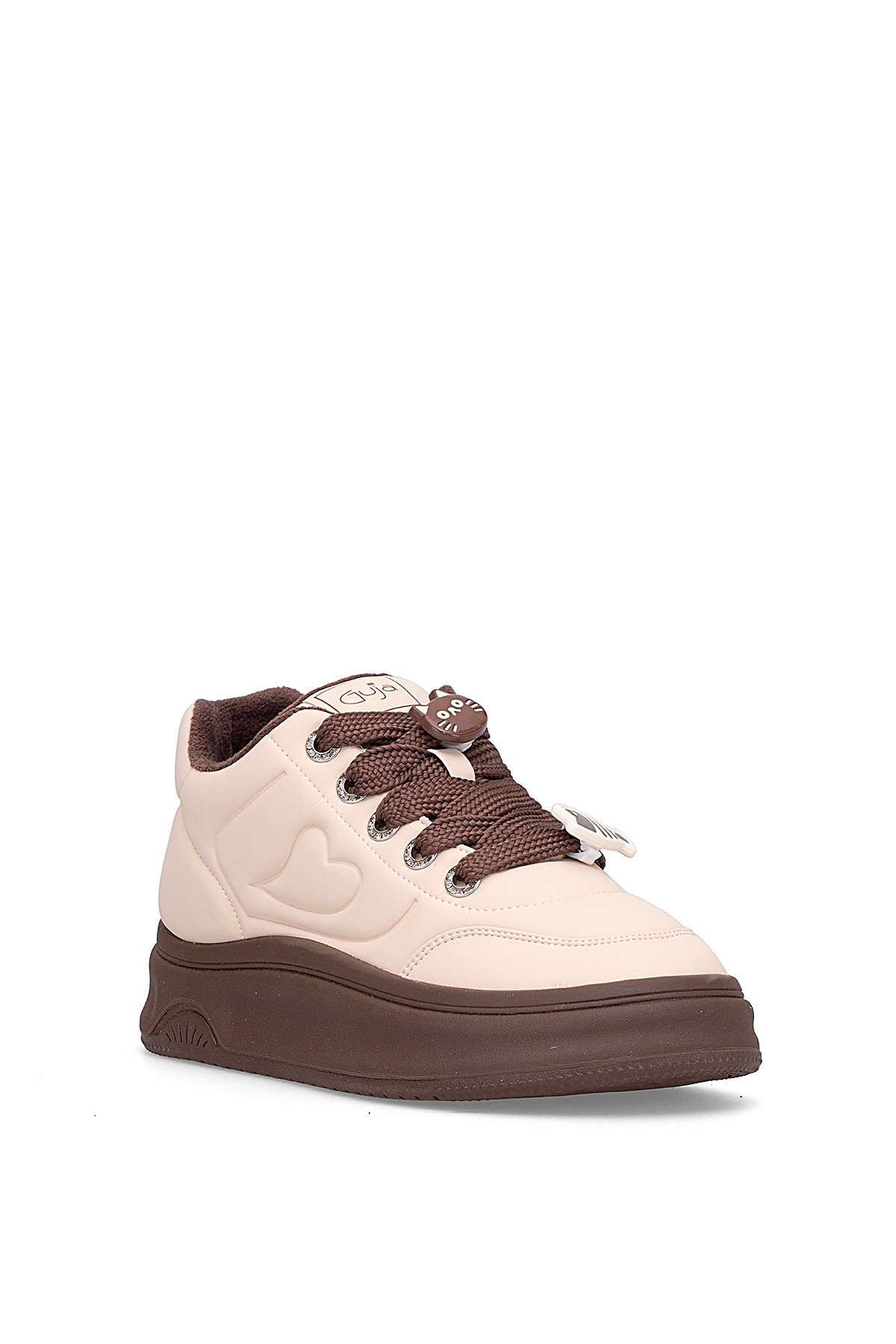 25K421 Kadın Hakiki Deri Klasik Sneaker Kahverengi - Görsel 3