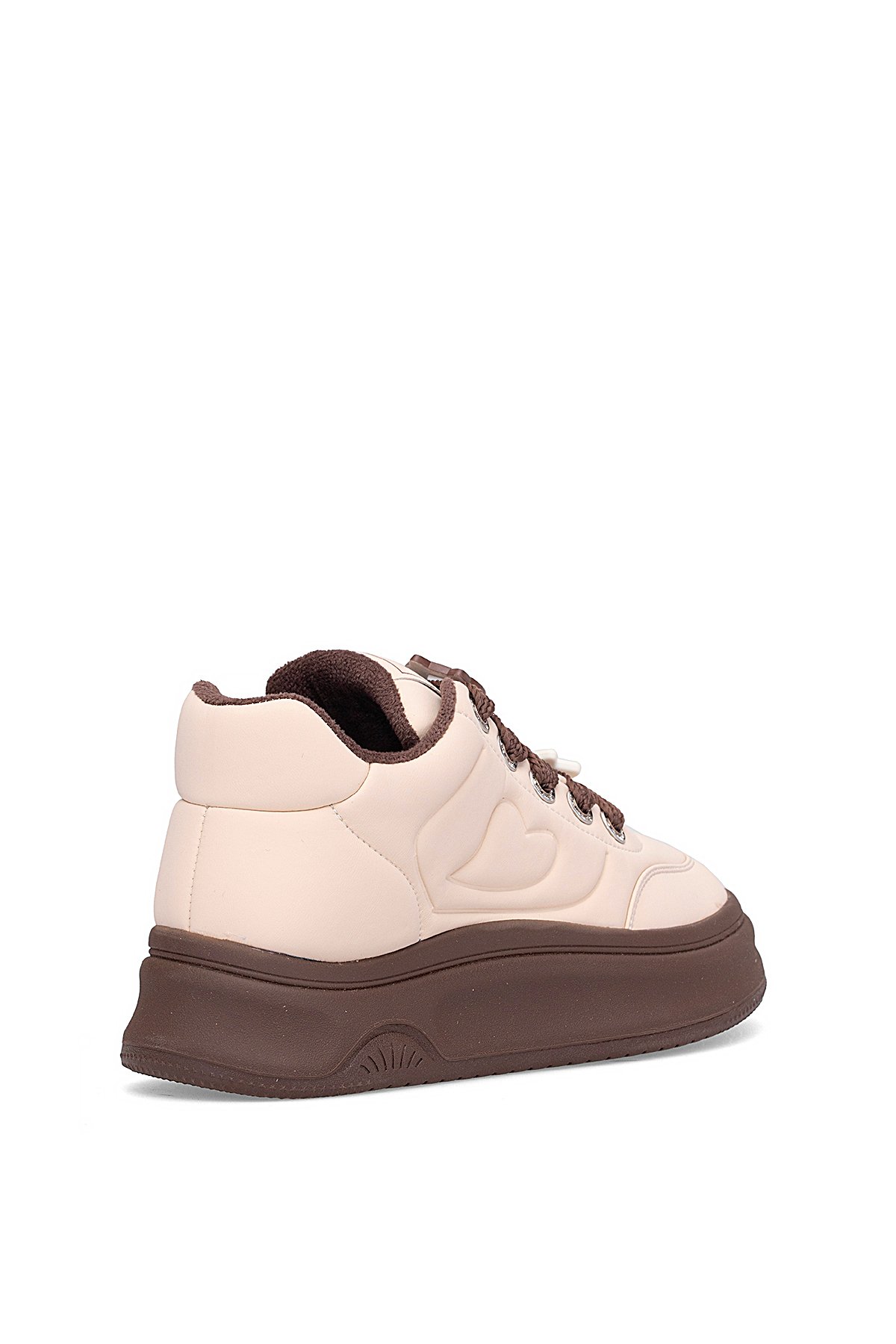 25K421 Kadın Hakiki Deri Klasik Sneaker Kahverengi - Görsel 5