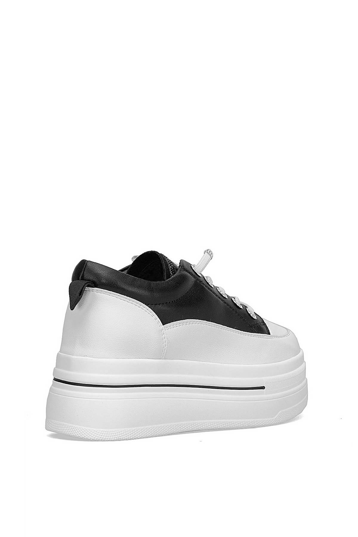 25K313 Kadın Hakiki Deri Klasik Sneaker Siyah - Görsel 5