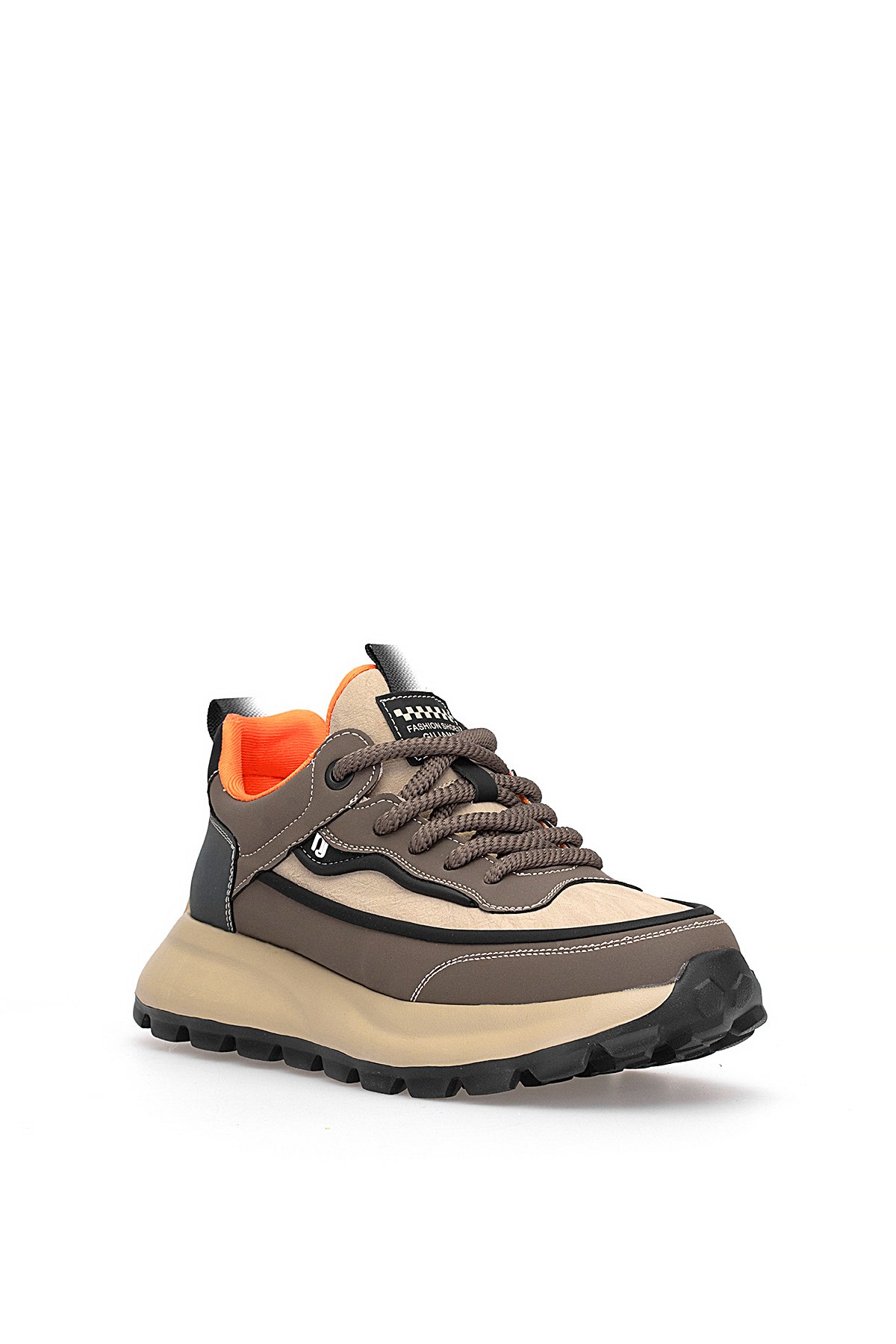 25K501-1 Erkek Hakiki Deri Sneaker Kahverengi - Görsel 3