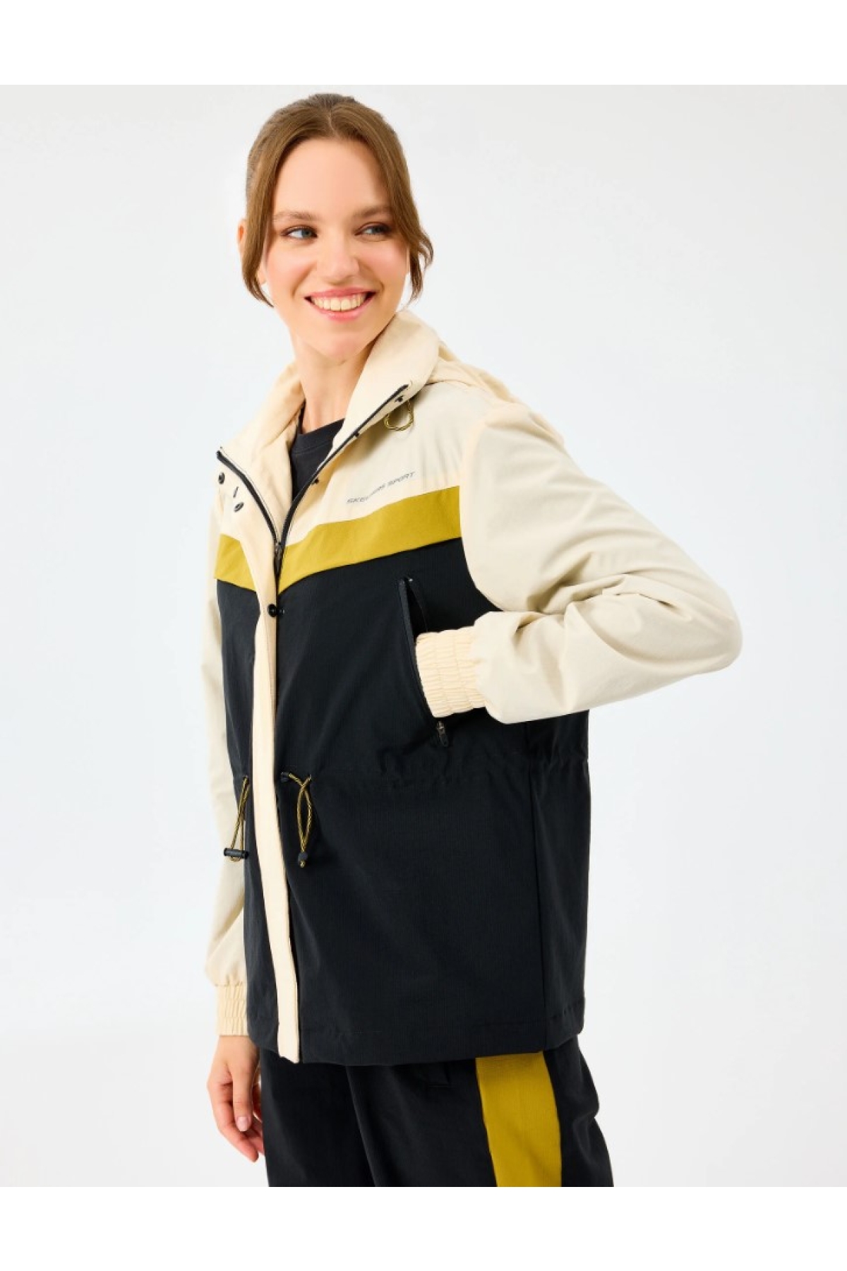 W Adjustable Waisted Full Zip Micro Jacket S2520208 Kadın