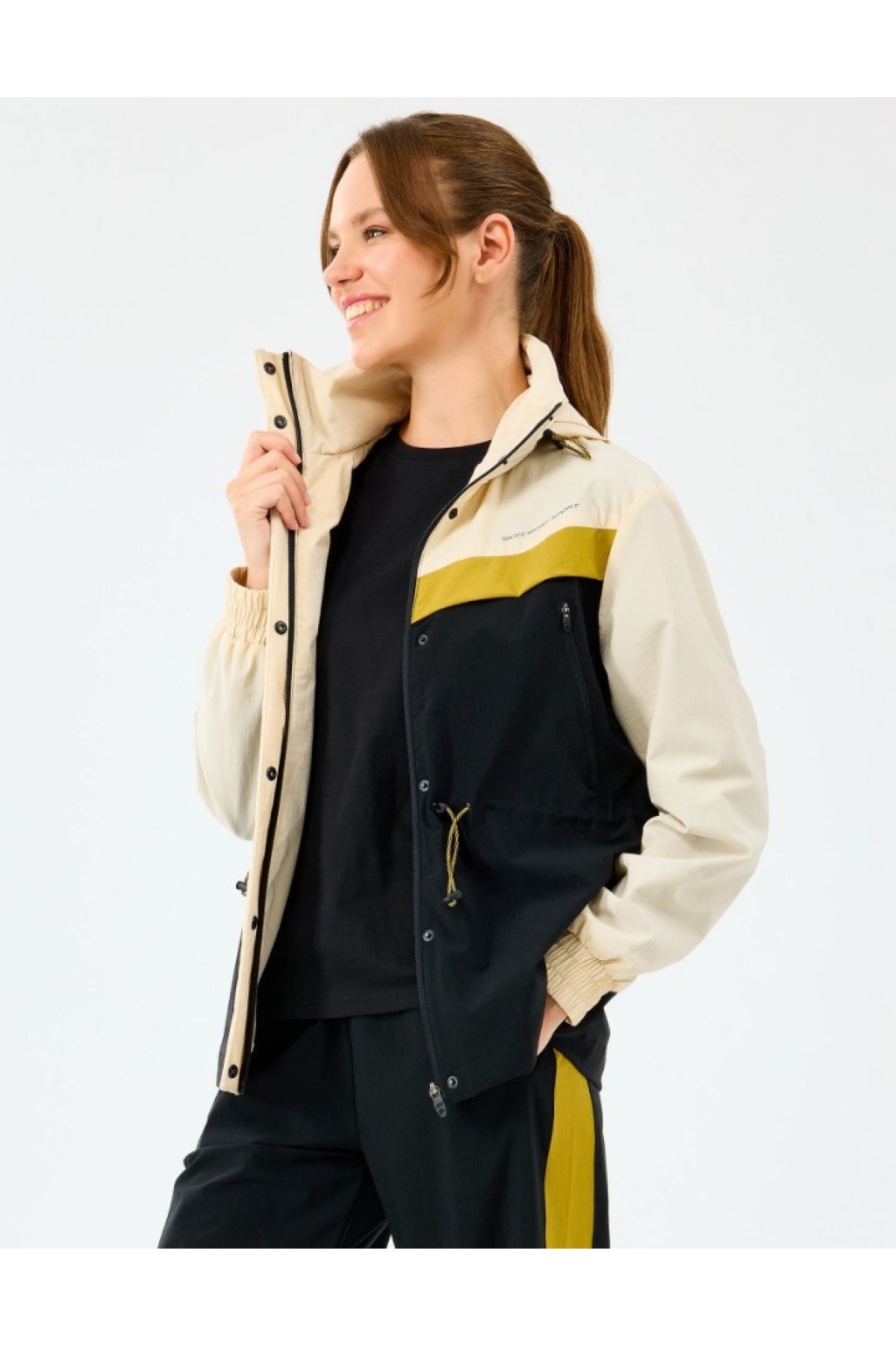W Adjustable Waisted Full Zip Micro Jacket S2520208 Kadın