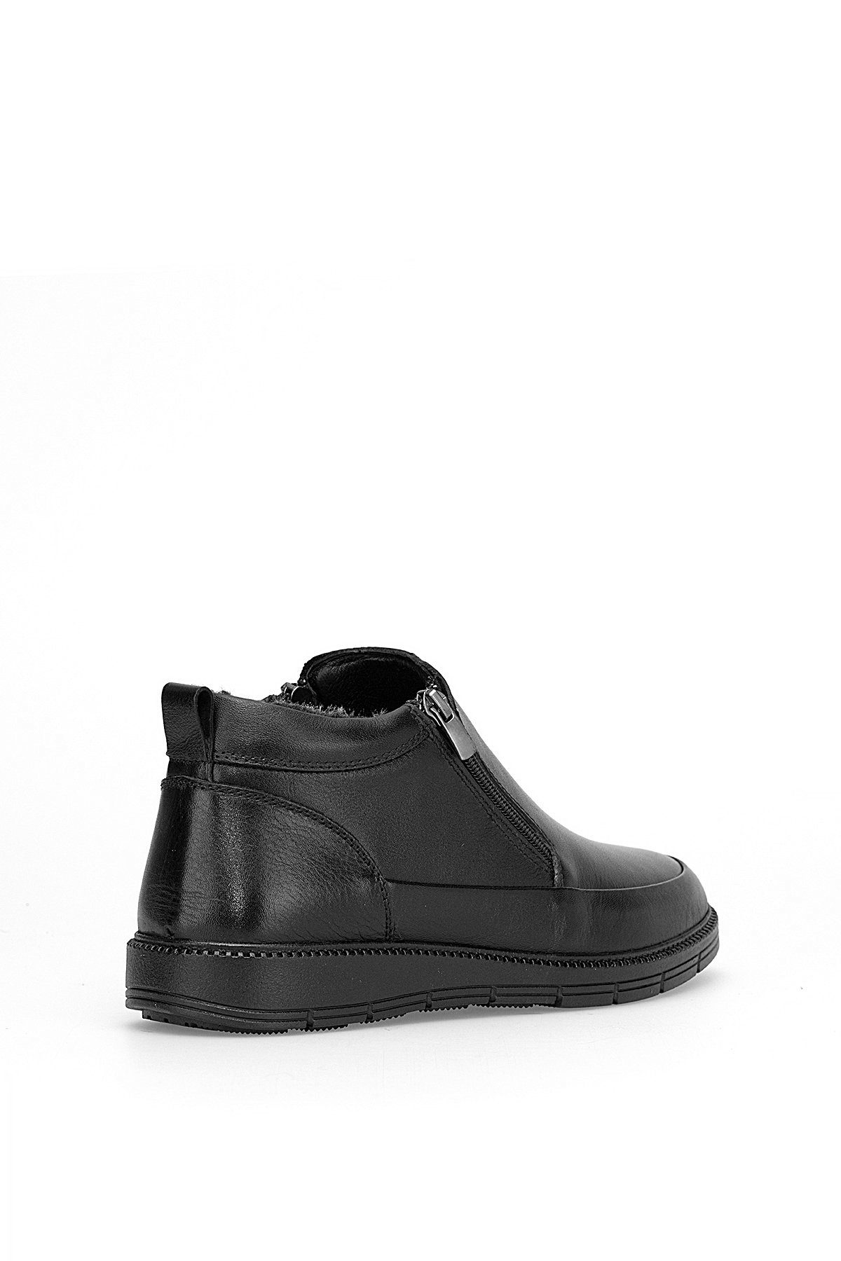 5510 Erkek Hakiki Deri Düz Bot Siyah - Görsel 5