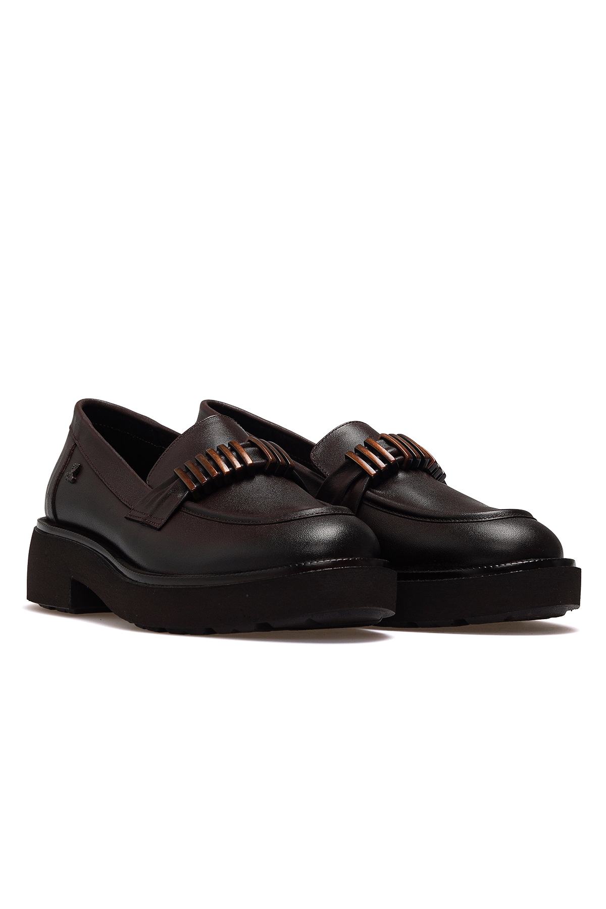 Kadın Hakiki Deri Loafer Günlük Ayakkabı 25k 2411551k Z Kahve - Görsel 6