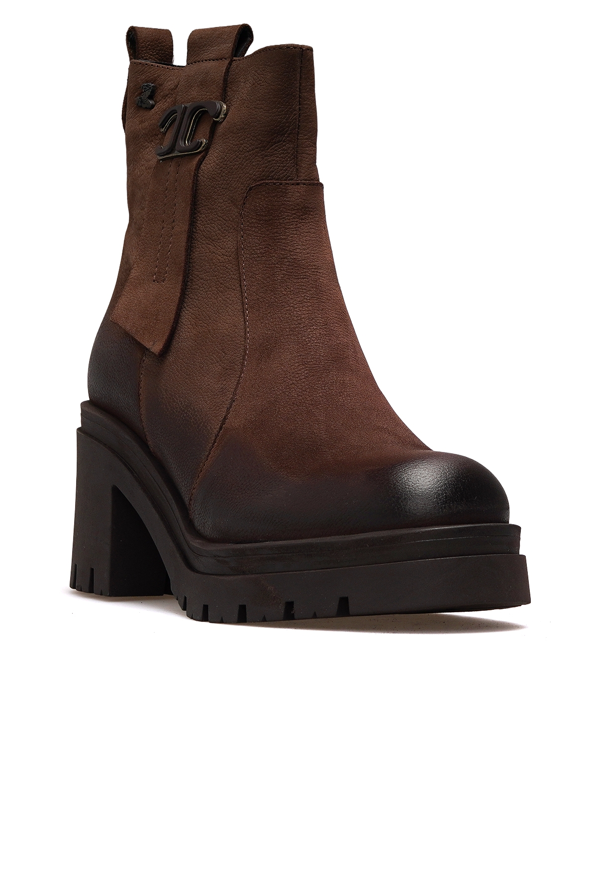 Kadın Hakiki Deri Topuklu Günlük Bot 25k 2351311k Z Vizon Nubuk - Görsel 5