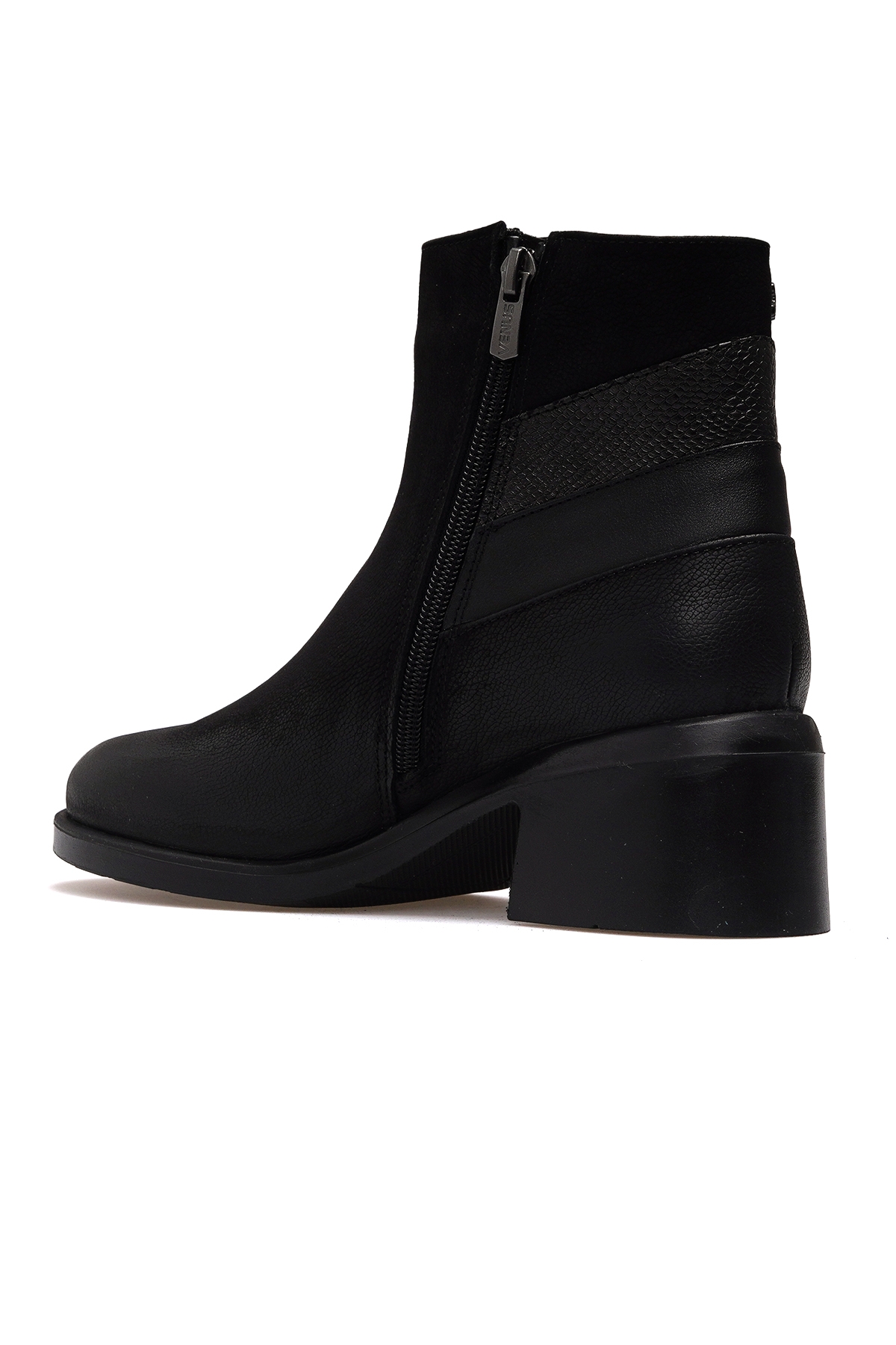 Kadın Hakiki Deri Topuklu Günlük Bot 25k 2551403k Z Siyah Nubuk - Görsel 4