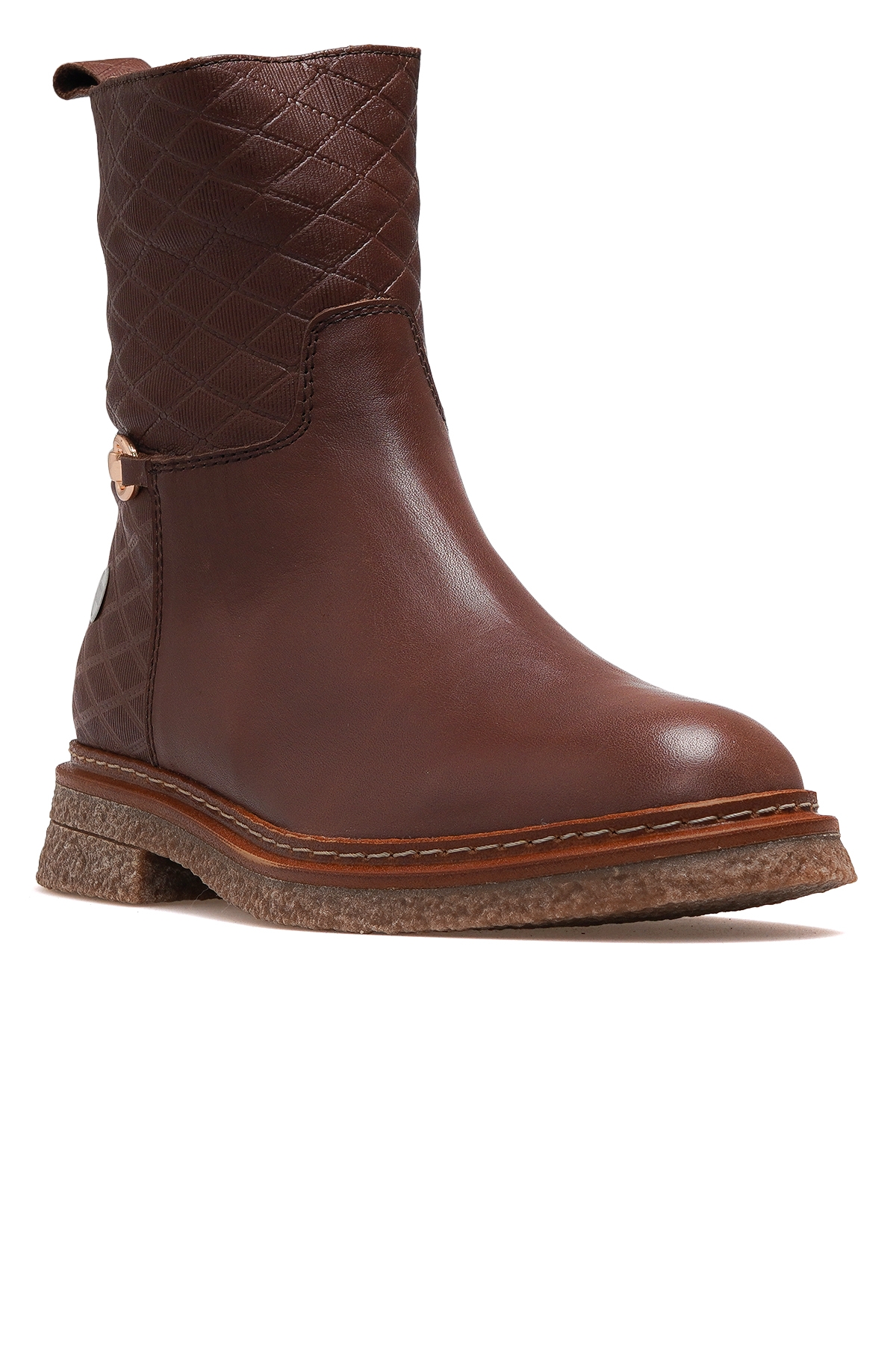 Kadın Hakiki Deri Casual Günlük Bot 25k D25kb-8585 Z Kahve - Görsel 5