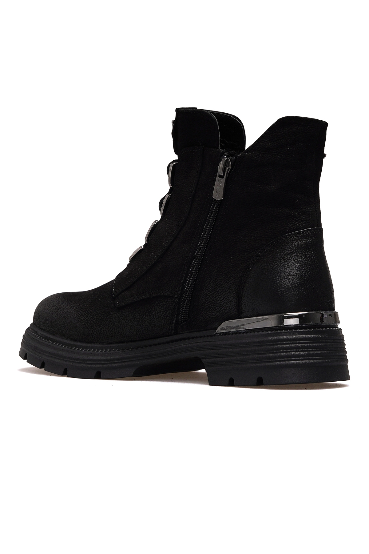 Kadın Hakiki Deri Toka Detaylı Günlük Bot 25k 2353524k Z Siyah Nubuk - Görsel 4