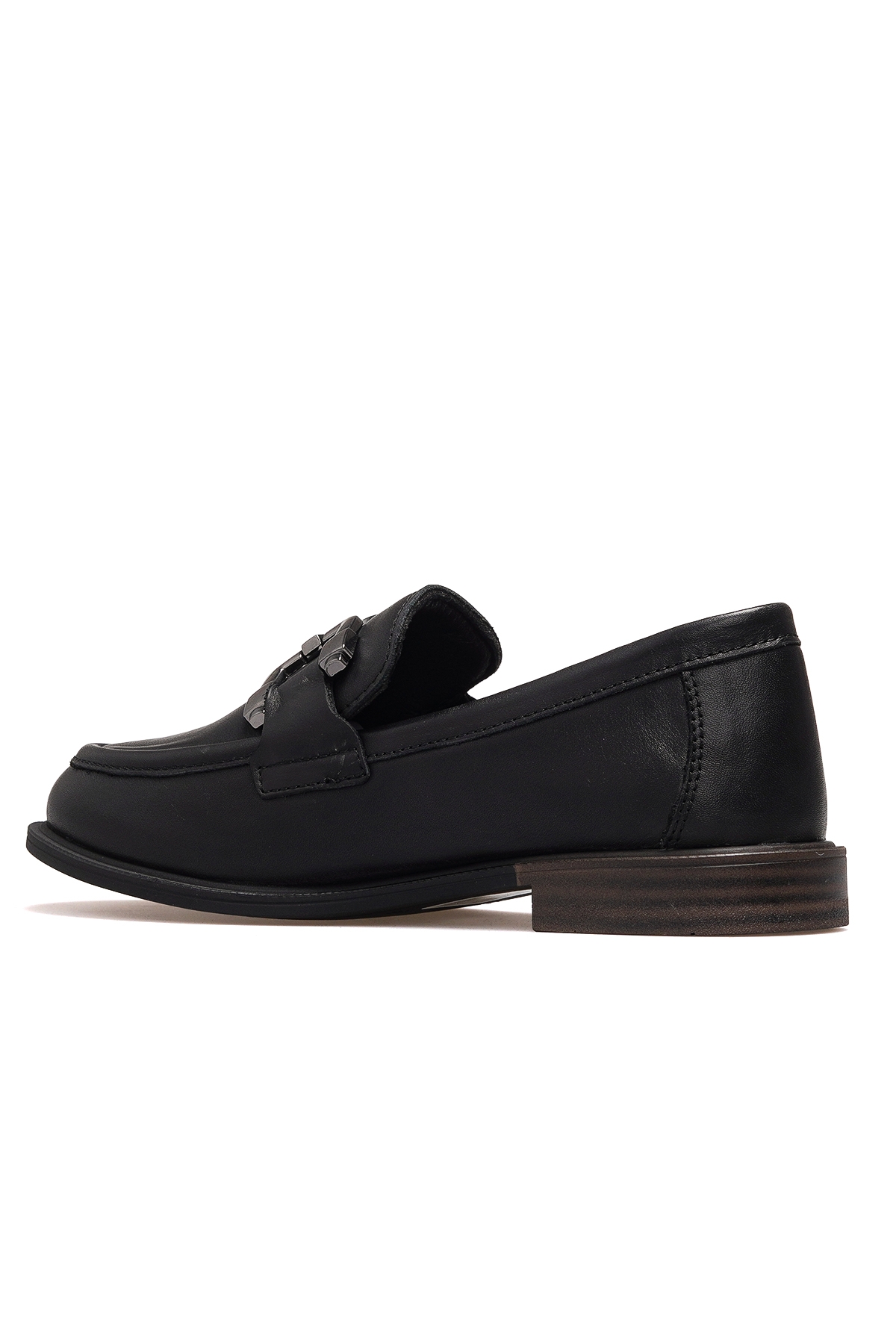 Kadın Hakiki Deri Loafer Günlük Ayakkabı 25k D25ka-3415 Z Siyah - Görsel 4