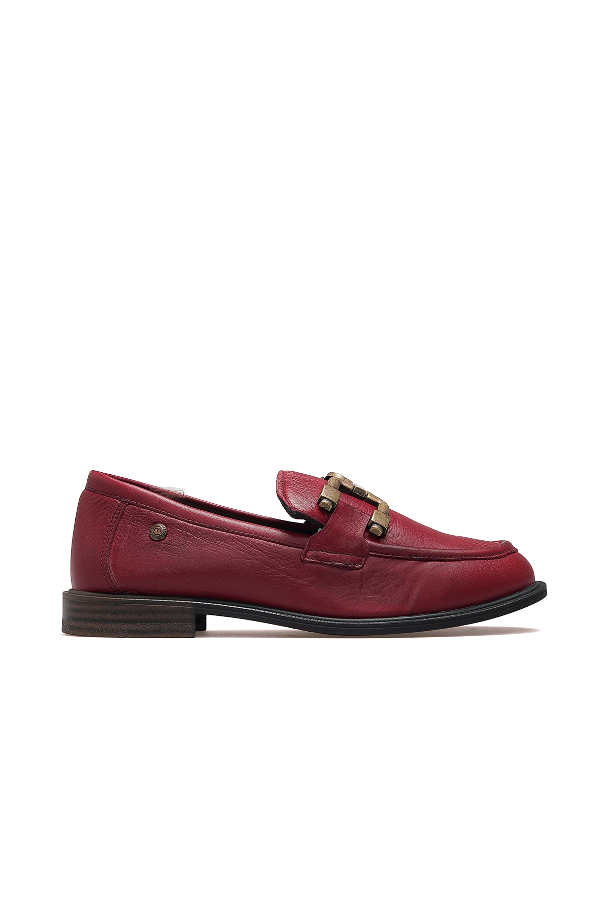 Kadın Hakiki Deri Loafer Günlük Ayakkabı 25k D25ka-3415 Z Bordo - Görsel 2