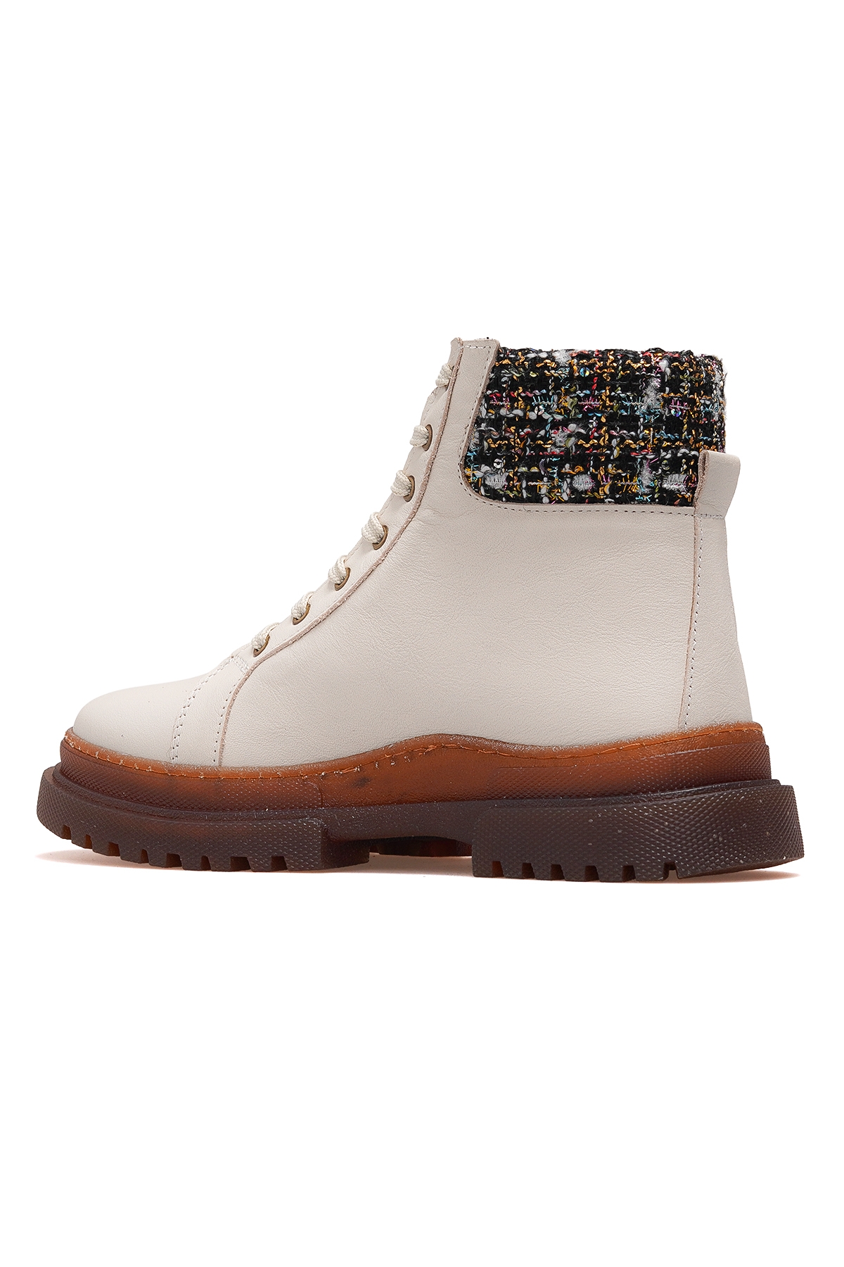 Kadın Hakiki Deri Postal Günlük Bot 25k D25kb-8055 Z Bej - Görsel 4