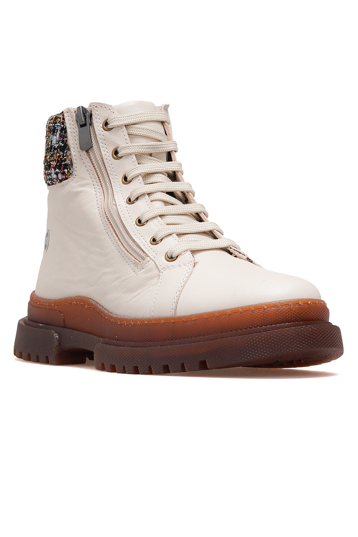 Kadın Hakiki Deri Postal Günlük Bot 25k D25kb-8055 Z Bej - Görsel 5