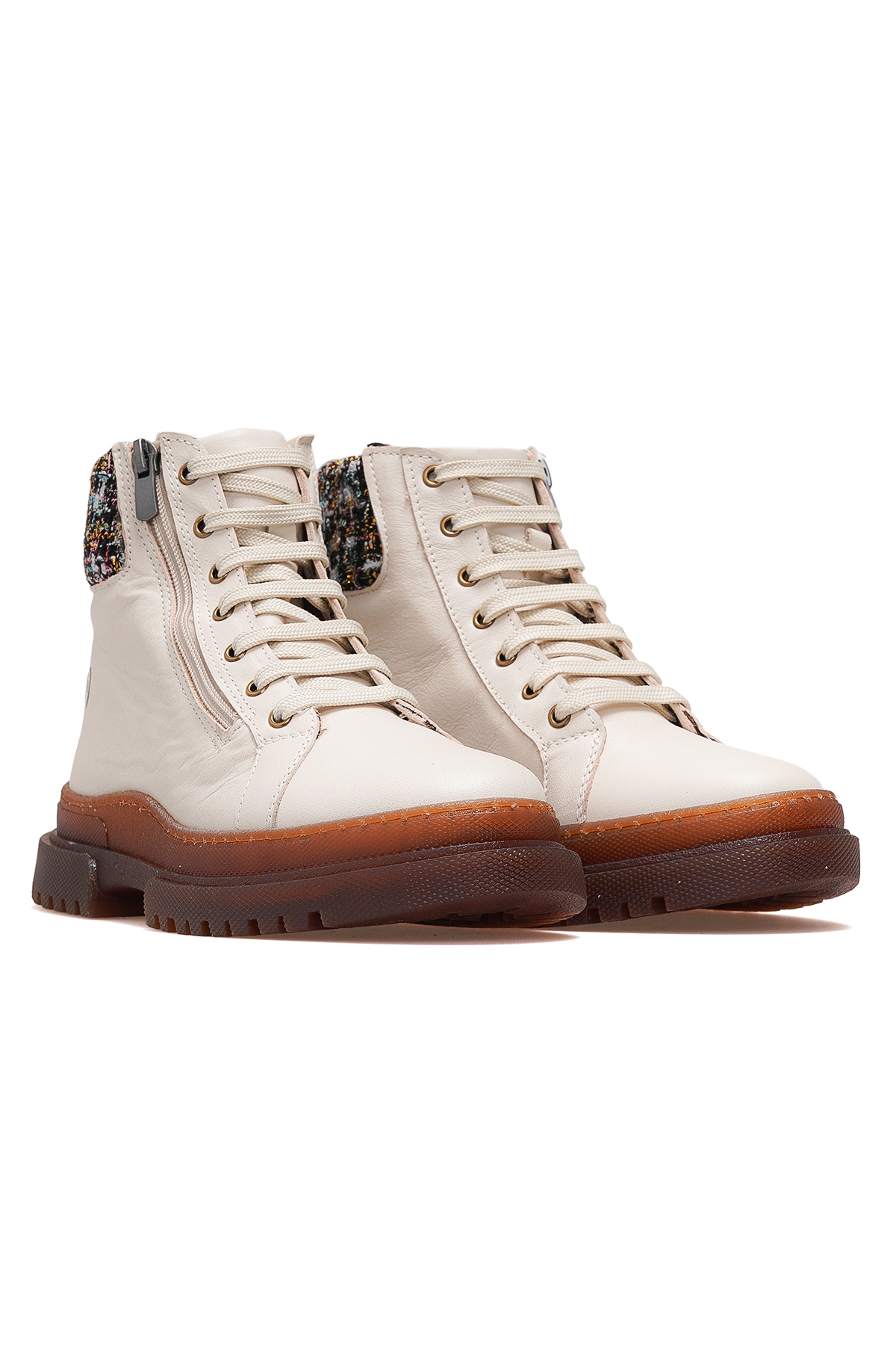 Kadın Hakiki Deri Postal Günlük Bot 25k D25kb-8055 Z Bej - Görsel 6