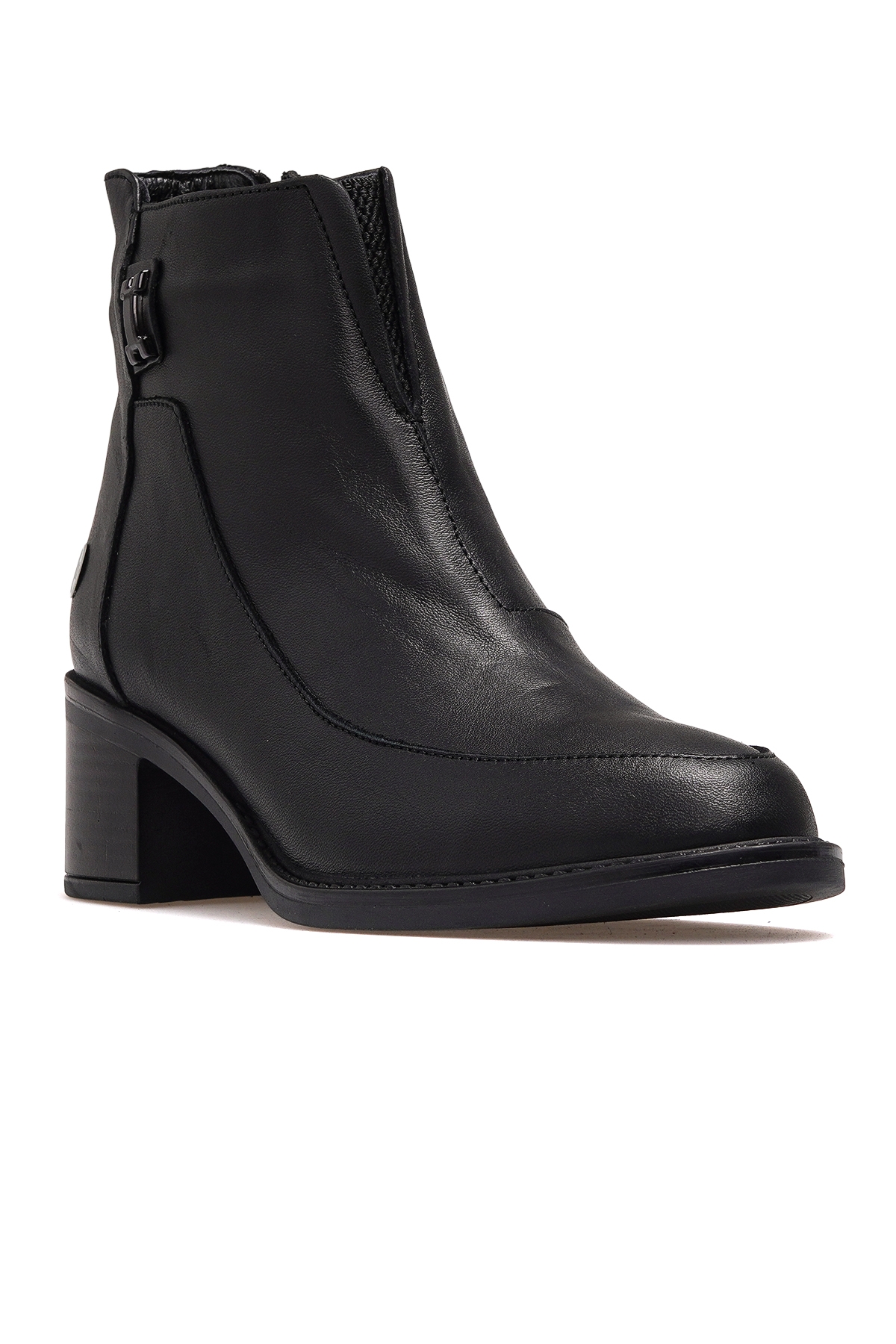 Kadın Hakiki Deri Topuklu Günlük Bot 25k D25kb-1910 Z Siyah - Görsel 5