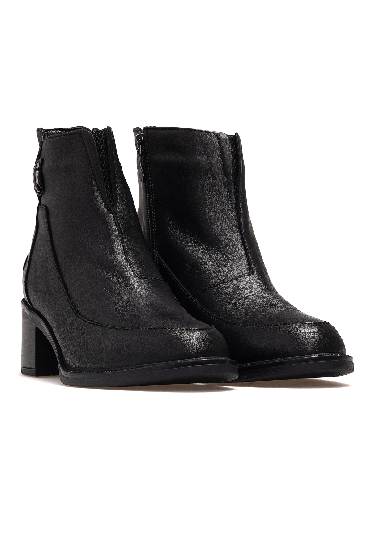 Kadın Hakiki Deri Topuklu Günlük Bot 25k D25kb-1910 Z Siyah - Görsel 6