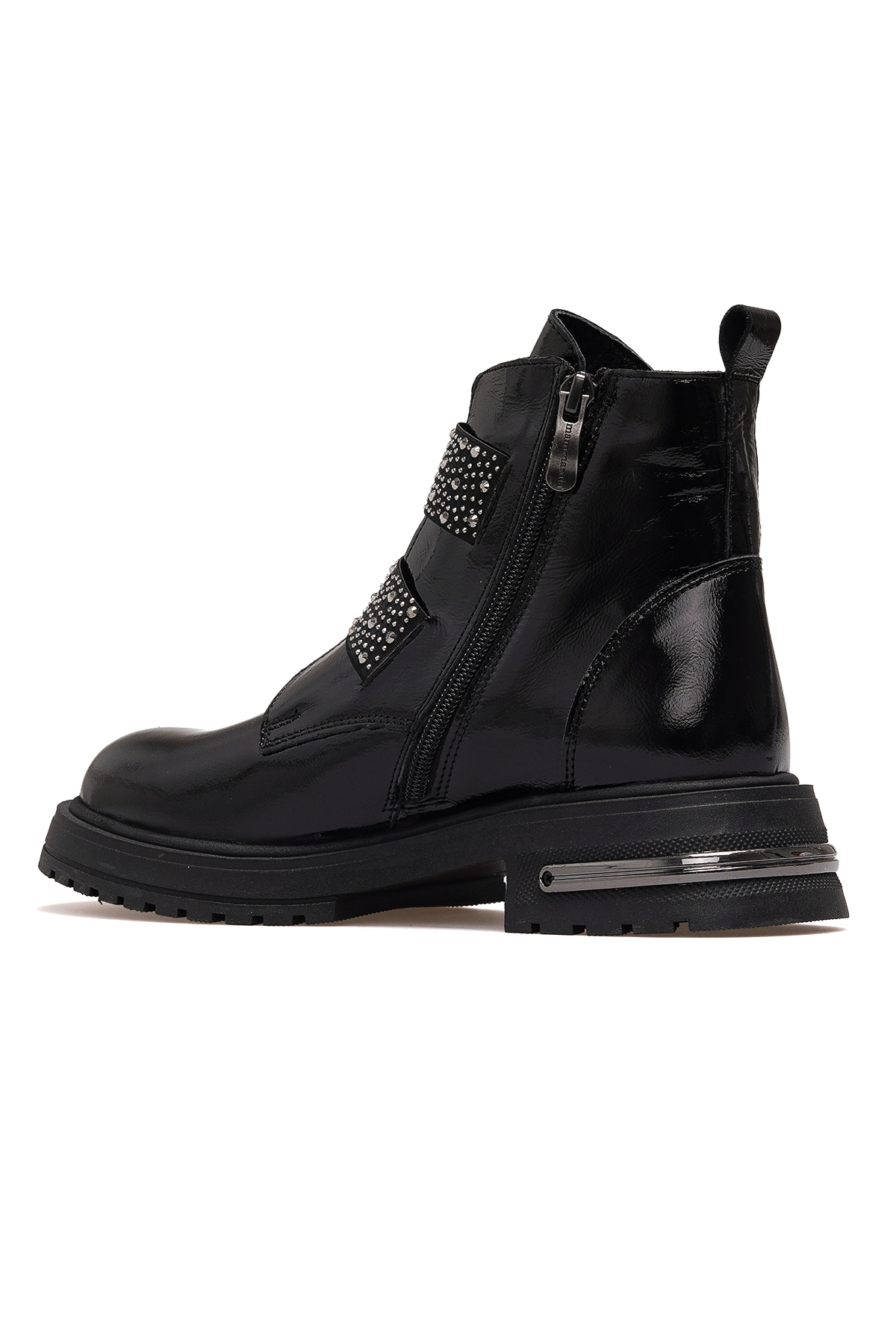 Kadın Hakiki Deri Postal Günlük Bot 25k D25kb-8175 Z Siyah Rugan - Görsel 4