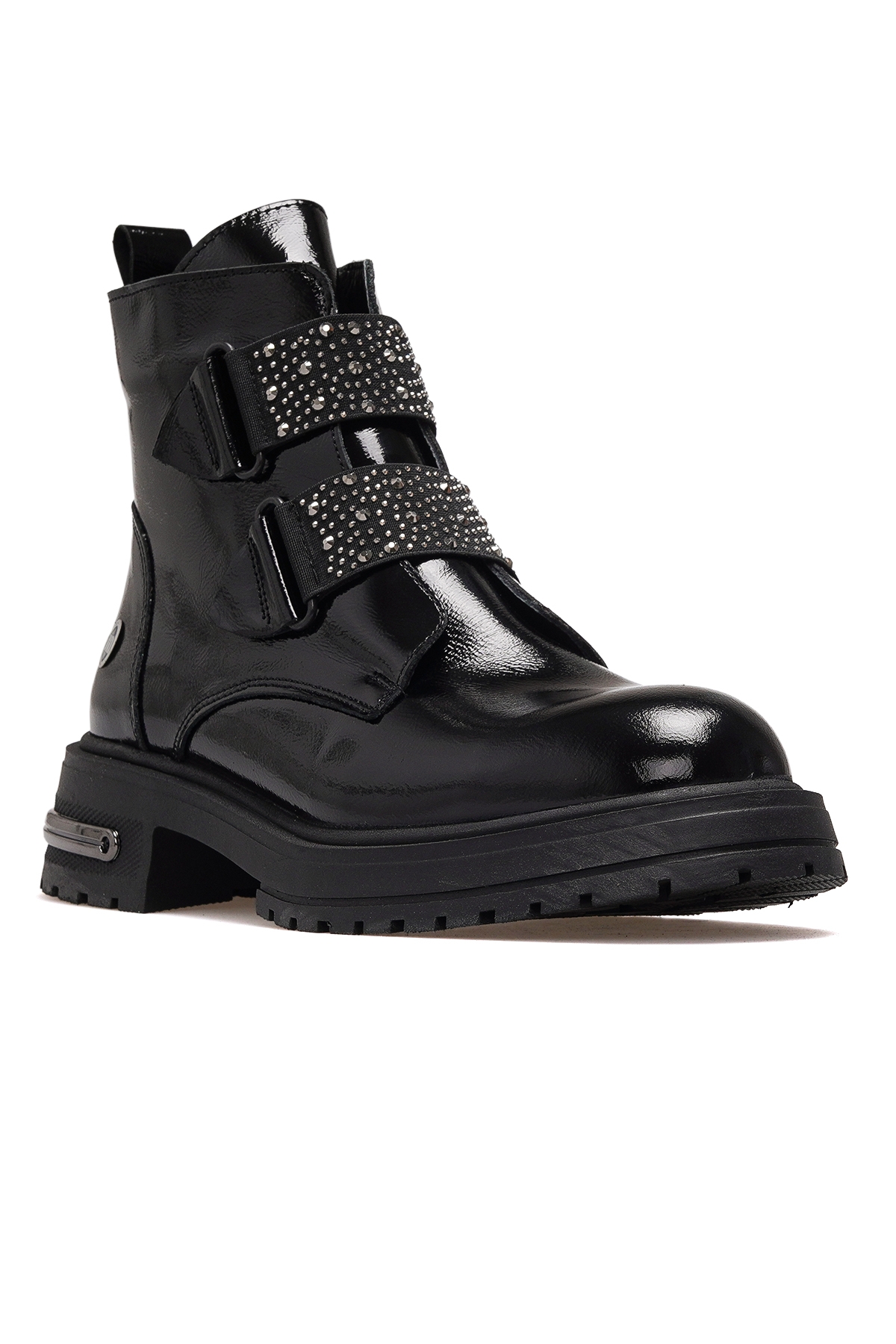 Kadın Hakiki Deri Postal Günlük Bot 25k D25kb-8175 Z Siyah Rugan - Görsel 5