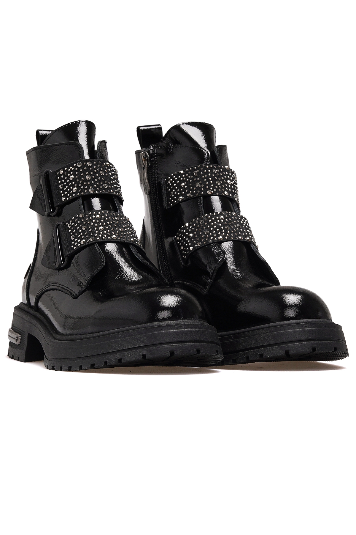 Kadın Hakiki Deri Postal Günlük Bot 25k D25kb-8175 Z Siyah Rugan - Görsel 6