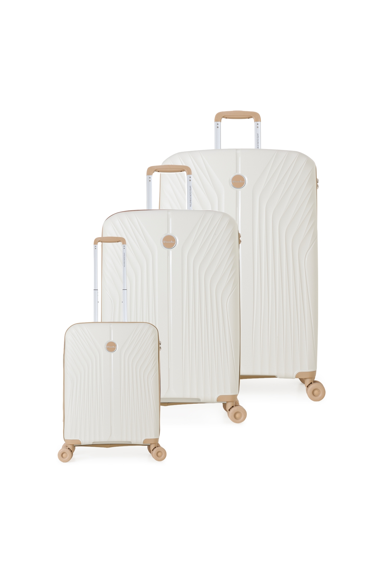 Benetton 8015 3'lü set Polipropilen Kırılmaz Valiz Tekerlekli