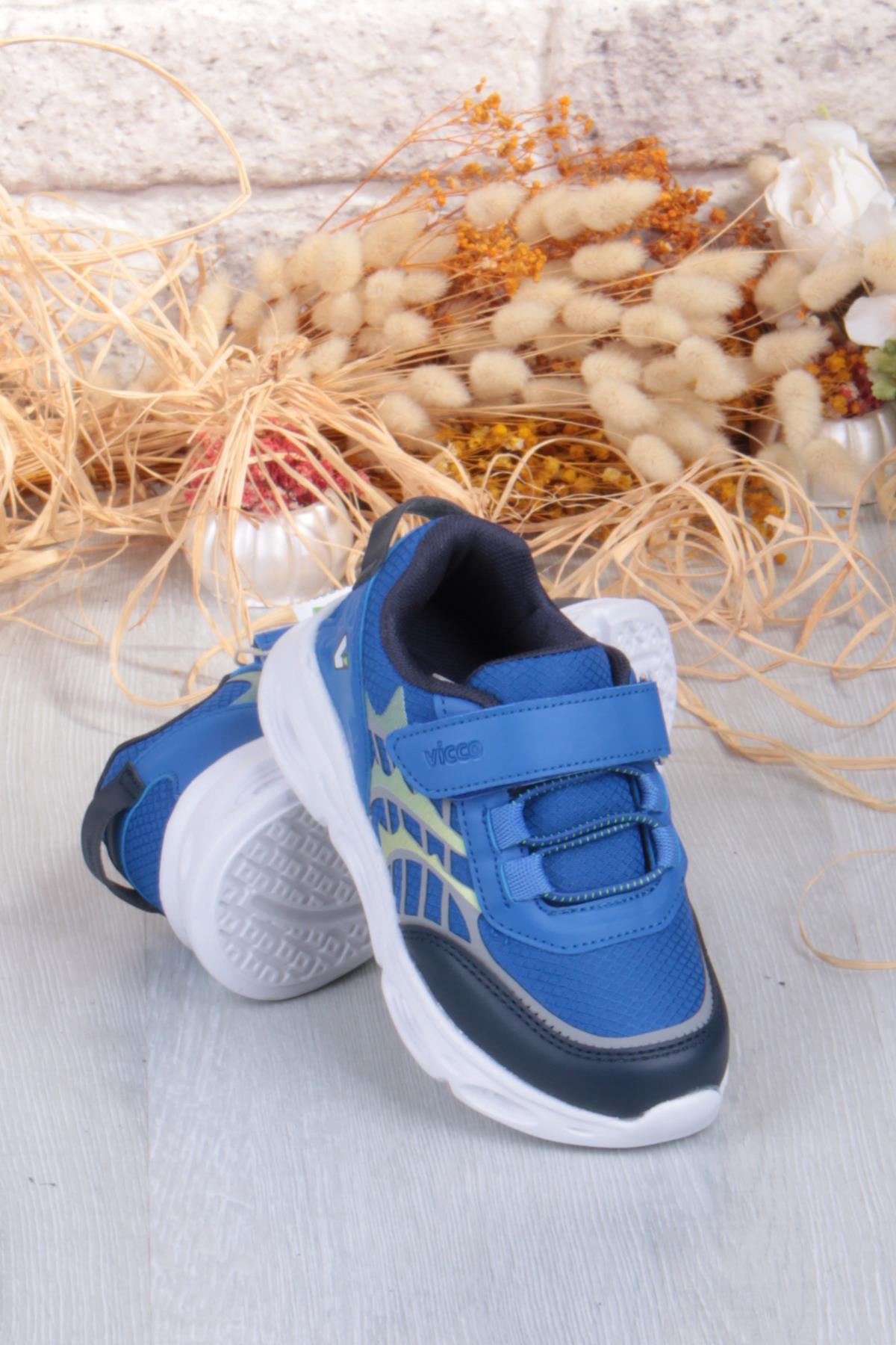 346.P25K.263 Most Saks Mavi Işıklı Erkek Çocuk Ayakkabı - Görsel 5