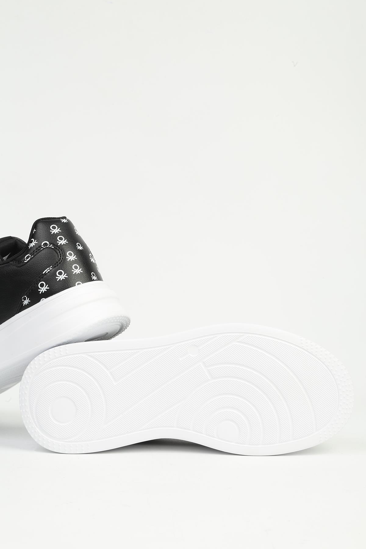 Siyah Beyaz Kadın Spor Ayakkabı İTHAL BNI-12098 - Görsel 5