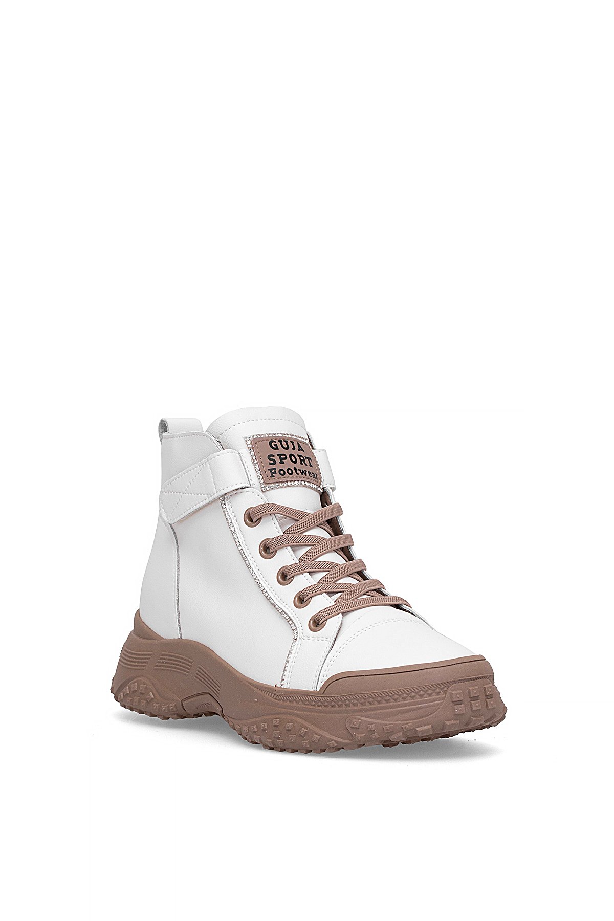 25K310-5 Kadın Hakiki Deri Sneaker Bot Bej - Görsel 3