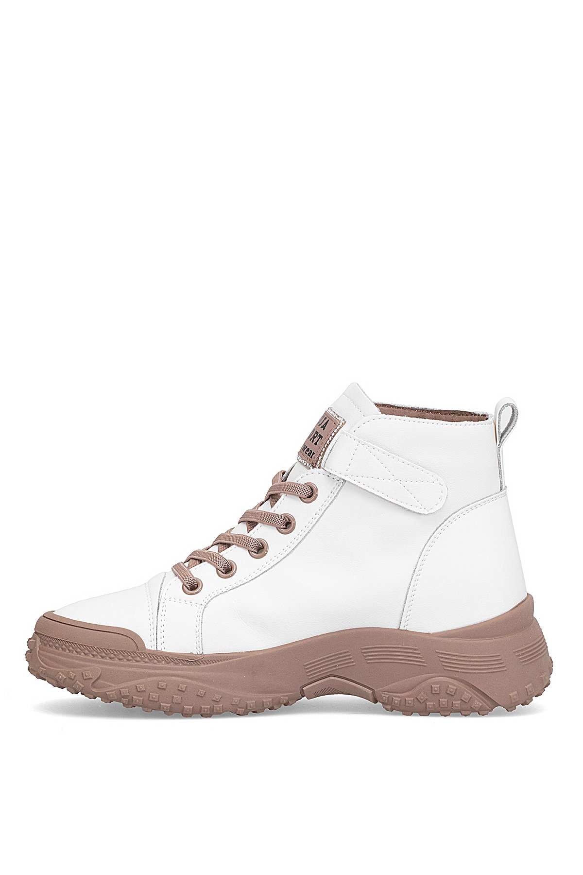 25K310-5 Kadın Hakiki Deri Sneaker Bot Bej - Görsel 4