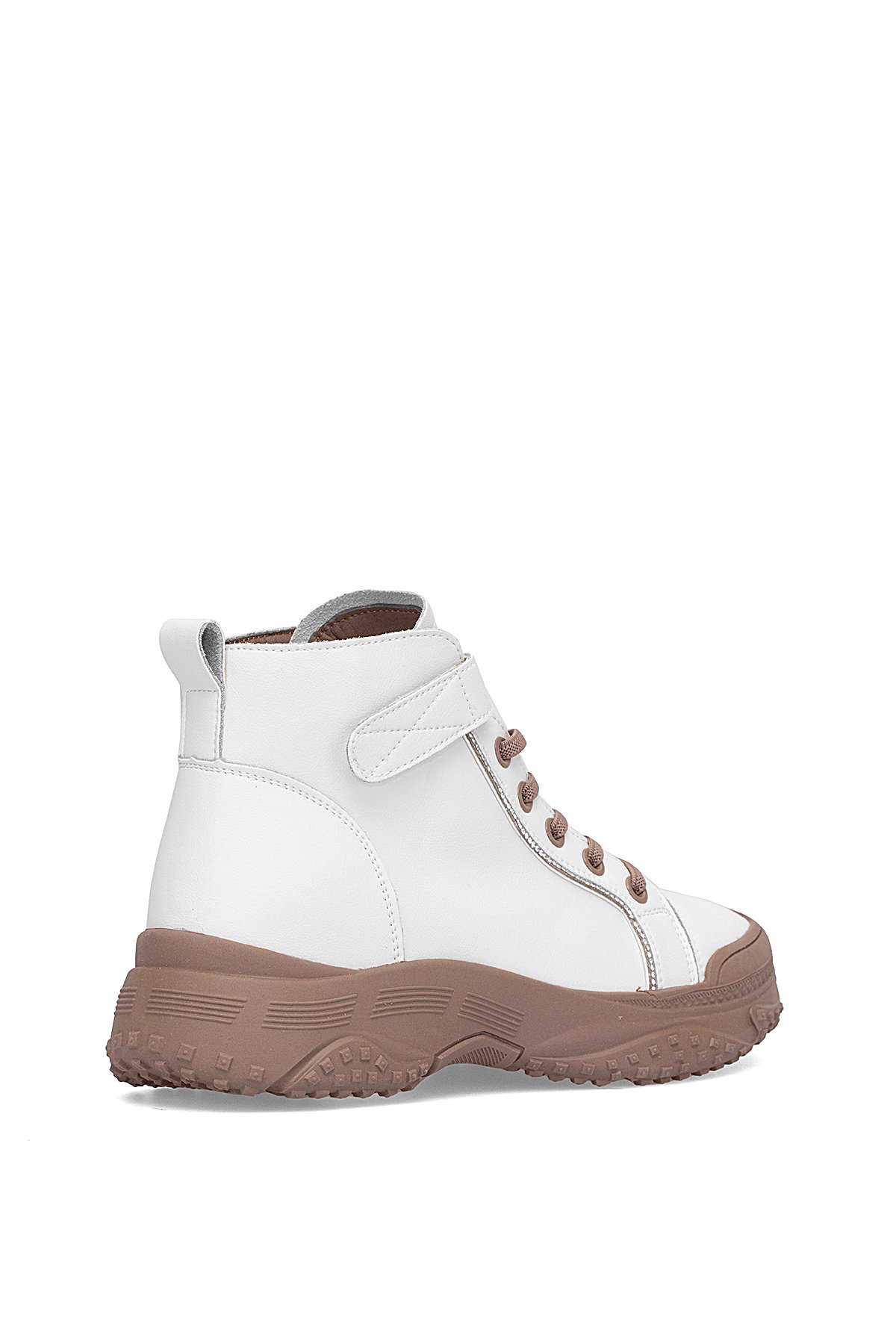 25K310-5 Kadın Hakiki Deri Sneaker Bot Bej - Görsel 5