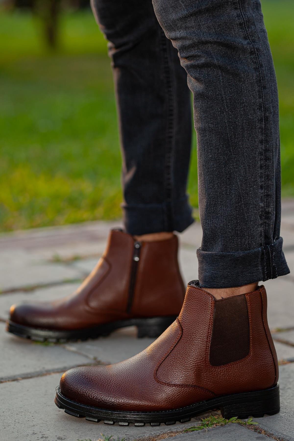 M104 Su&amp;soğuk Geçirmez Kürklü Garantili Sağlam Kışlık Fermuarlı Kauçuk Taban Bot - Görsel 3