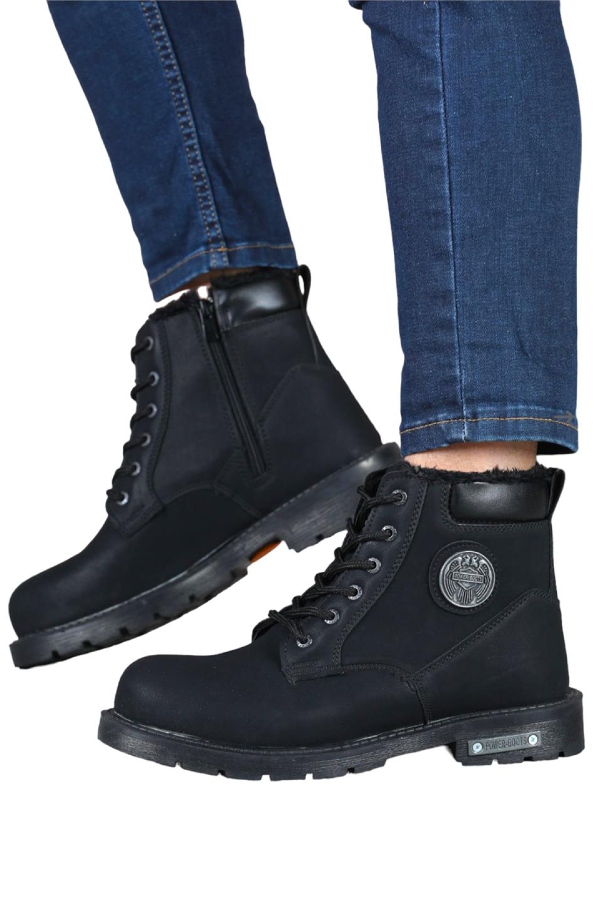 Motorcu Postal Erkek Bot SİYAH - Görsel 5