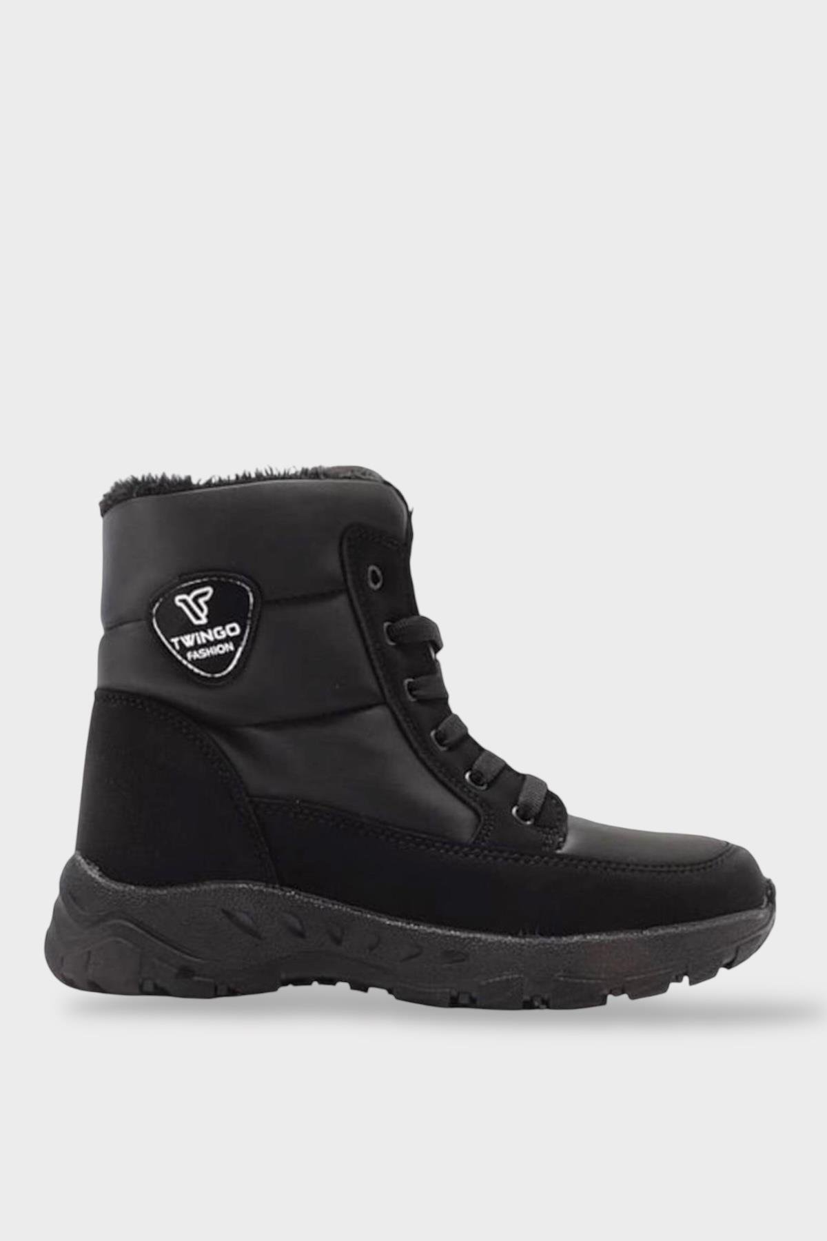 Soğuk Geçirmez İçi Kürklü Spor Kar Botu SİYAH - Görsel 2