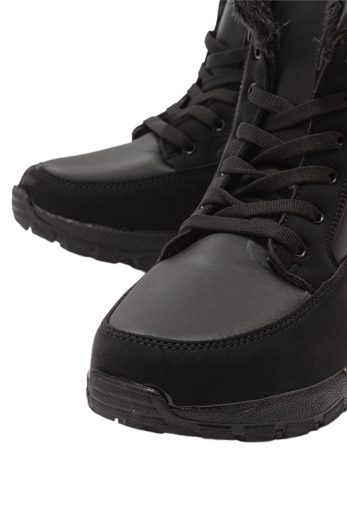 Soğuk Geçirmez İçi Kürklü Spor Kar Botu SİYAH - Görsel 4