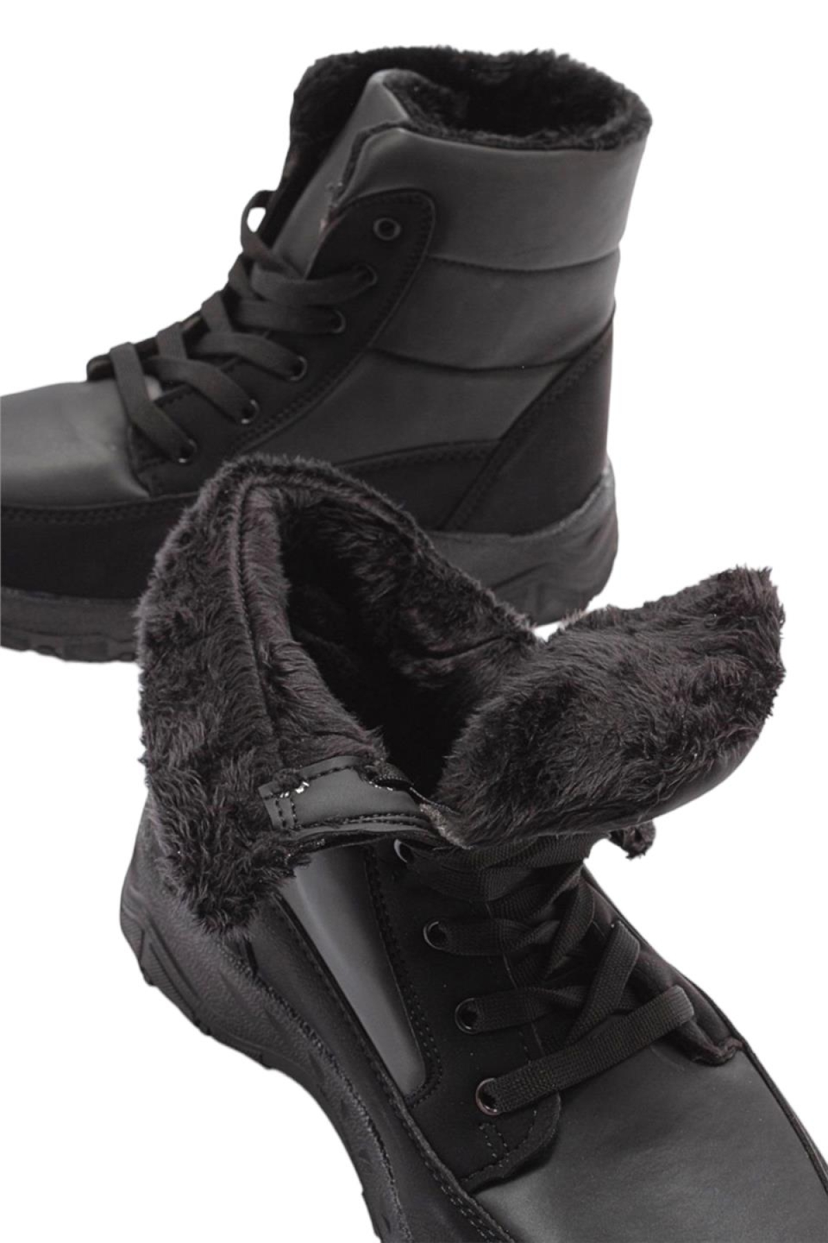 Soğuk Geçirmez İçi Kürklü Spor Kar Botu SİYAH - Görsel 5