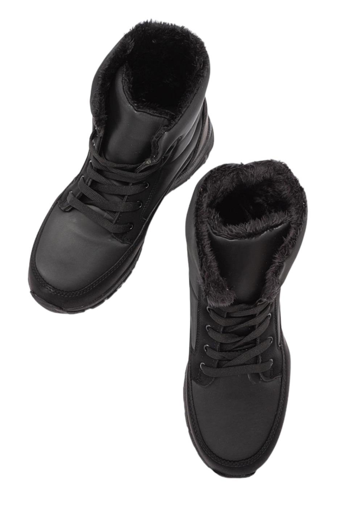 Soğuk Geçirmez İçi Kürklü Spor Kar Botu SİYAH - Görsel 6