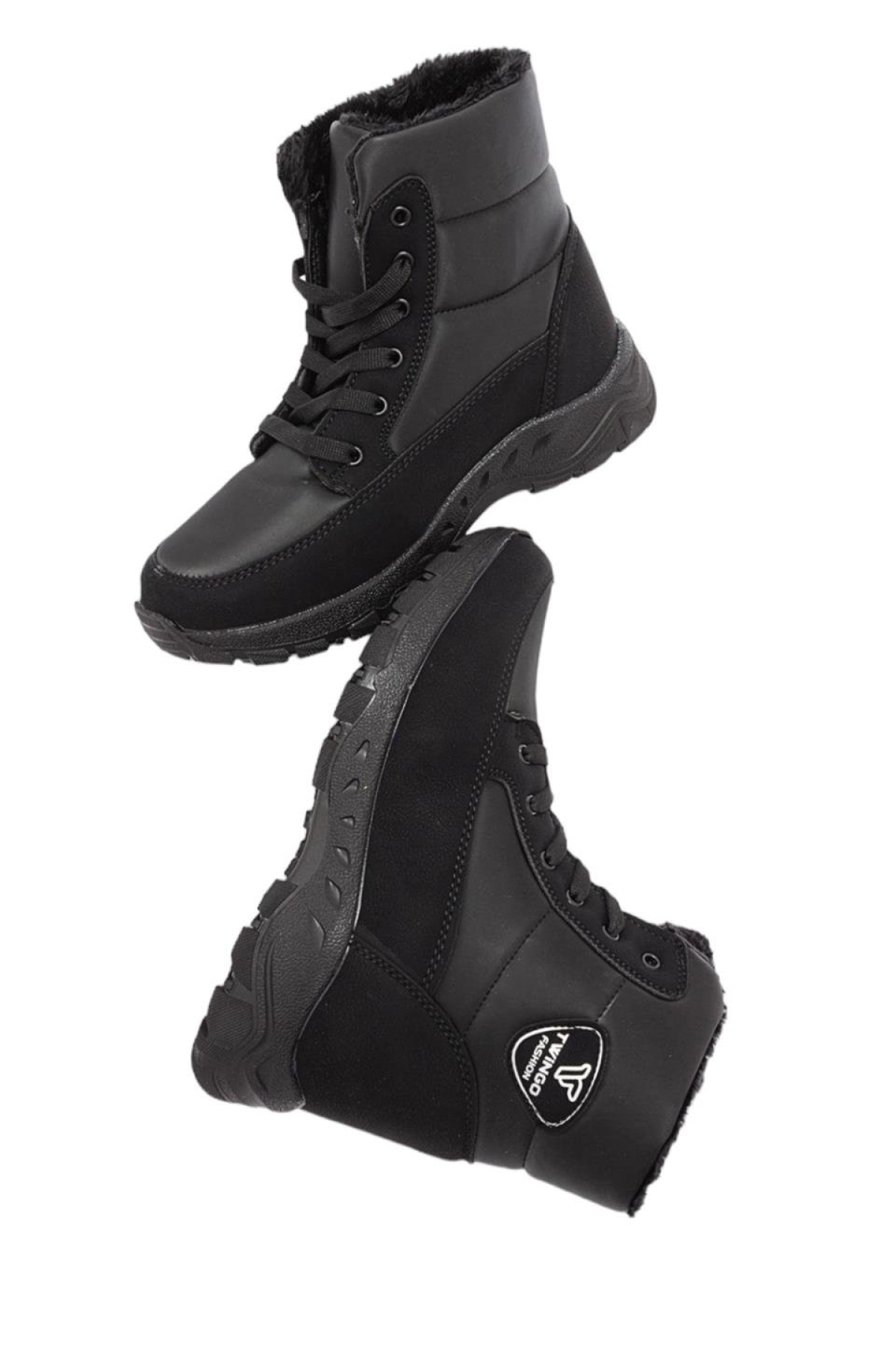 Soğuk Geçirmez İçi Kürklü Spor Kar Botu SİYAH - Görsel 8