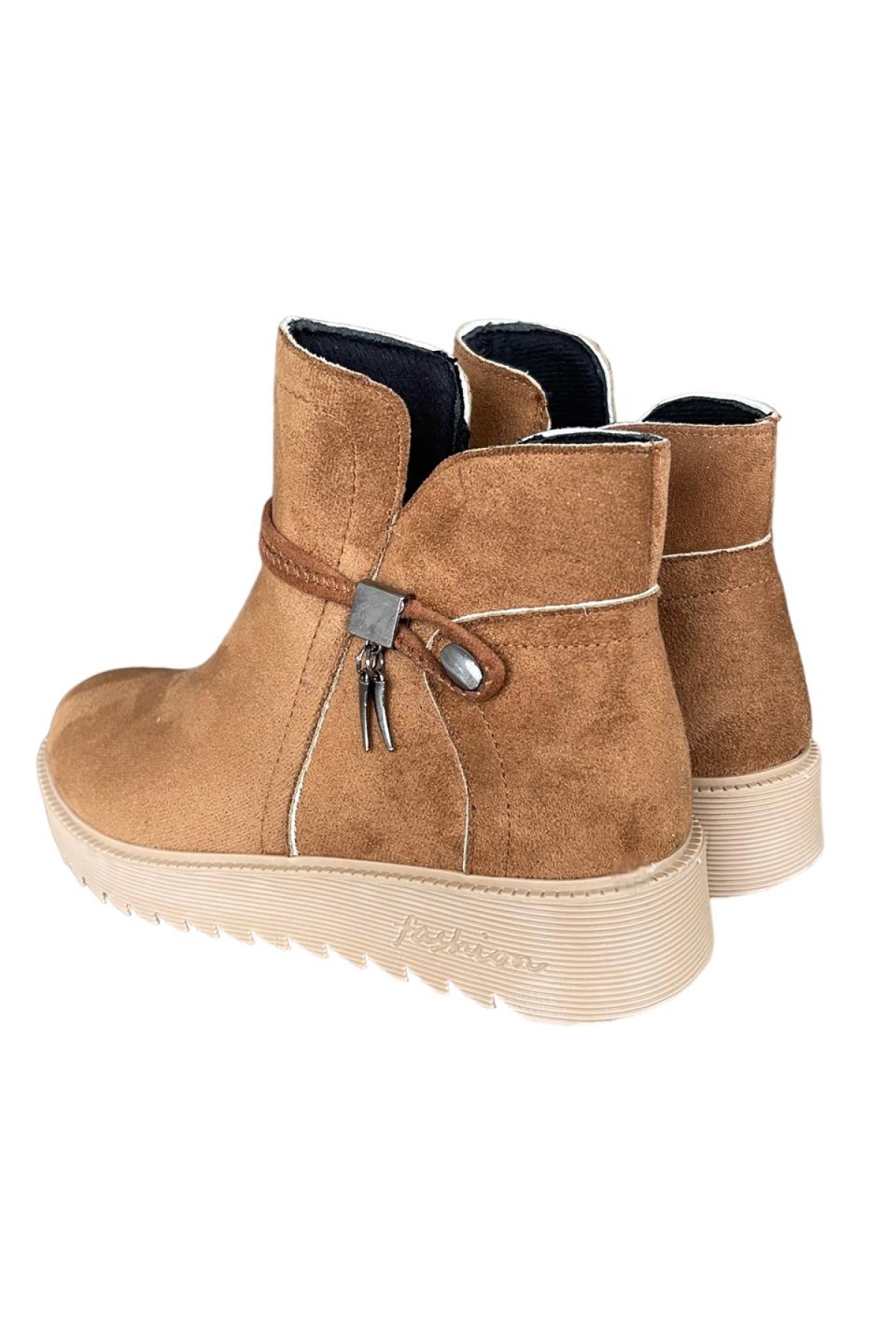 Süet Fermuarlı Kadın Bot & Bootie TABA - Görsel 7