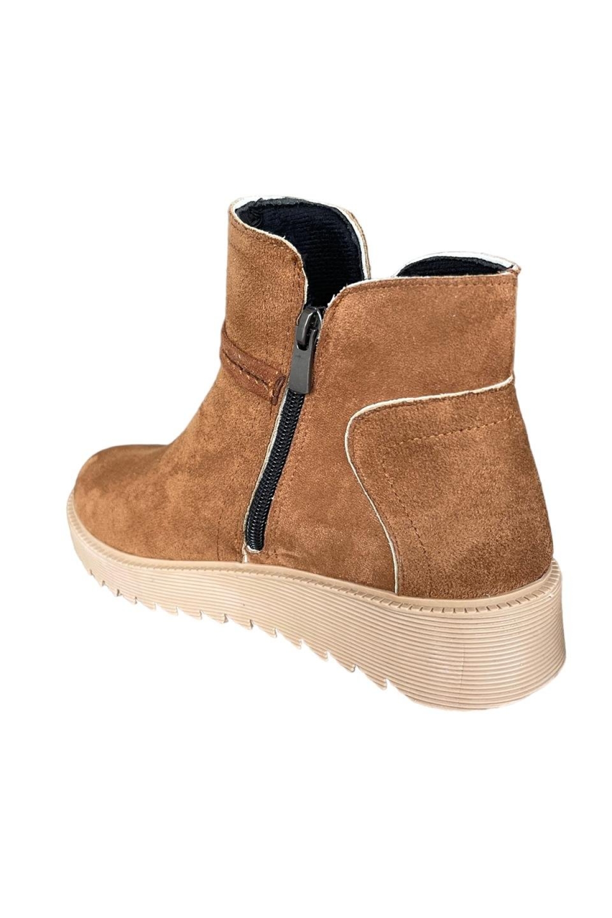 Süet Fermuarlı Kadın Bot & Bootie TABA - Görsel 9