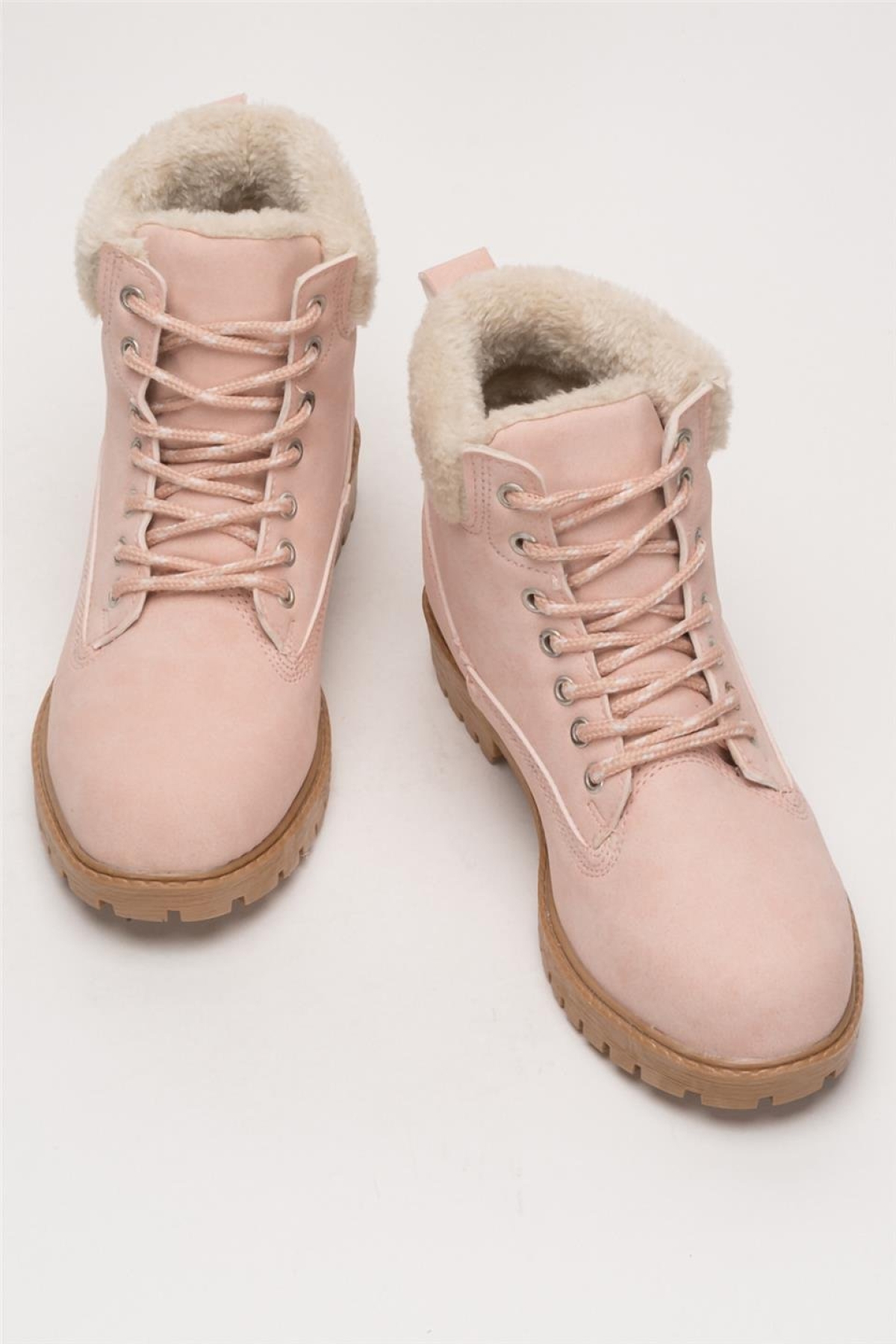 Kürklü Kadın Bot PEMBE - Görsel 7