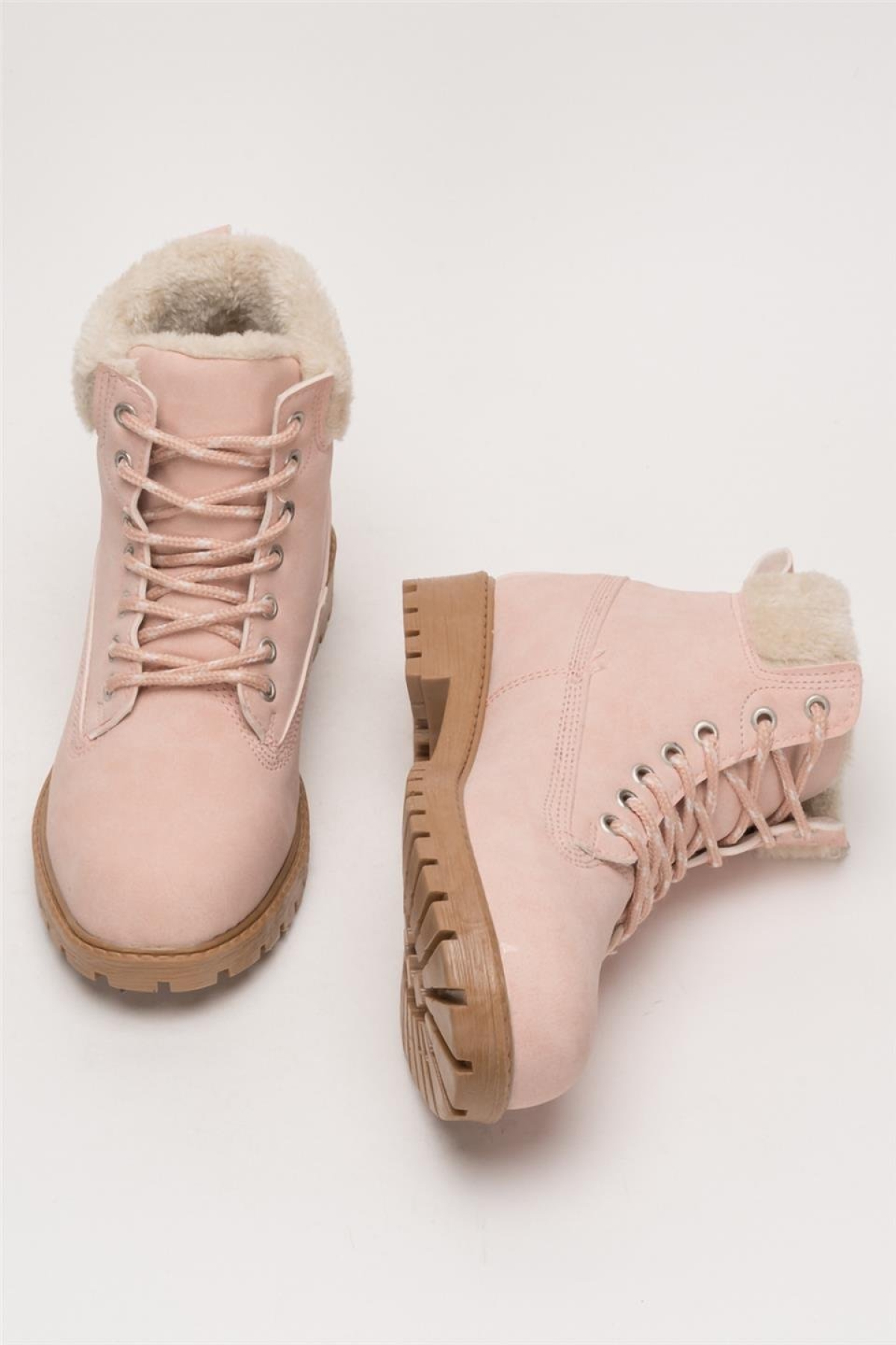 Kürklü Kadın Bot PEMBE - Görsel 8