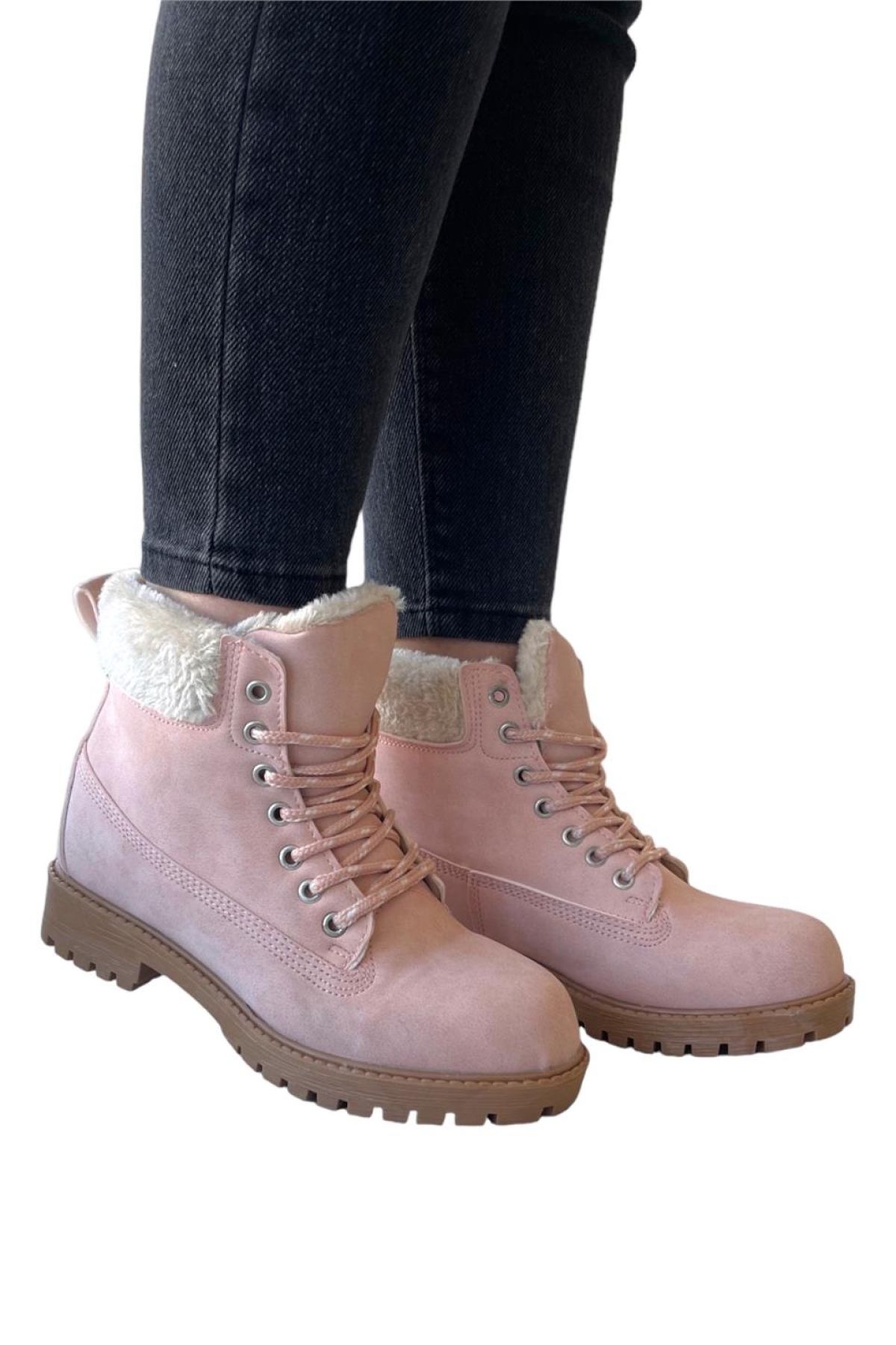 Kürklü Kadın Bot PEMBE - Görsel 9