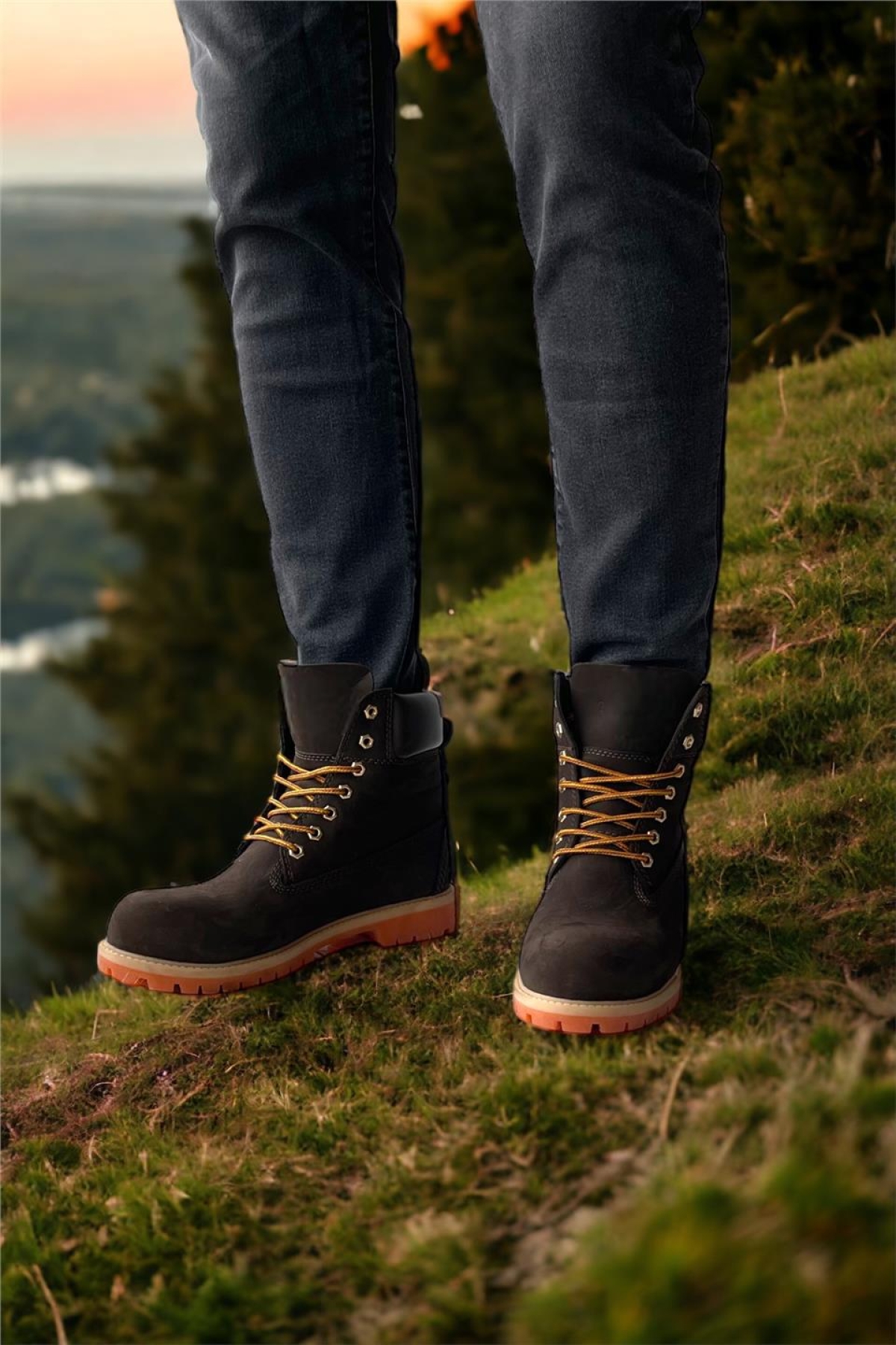 Hakiki Deri Nubuk Erkek Bot KAHVERENGİ - Görsel 3
