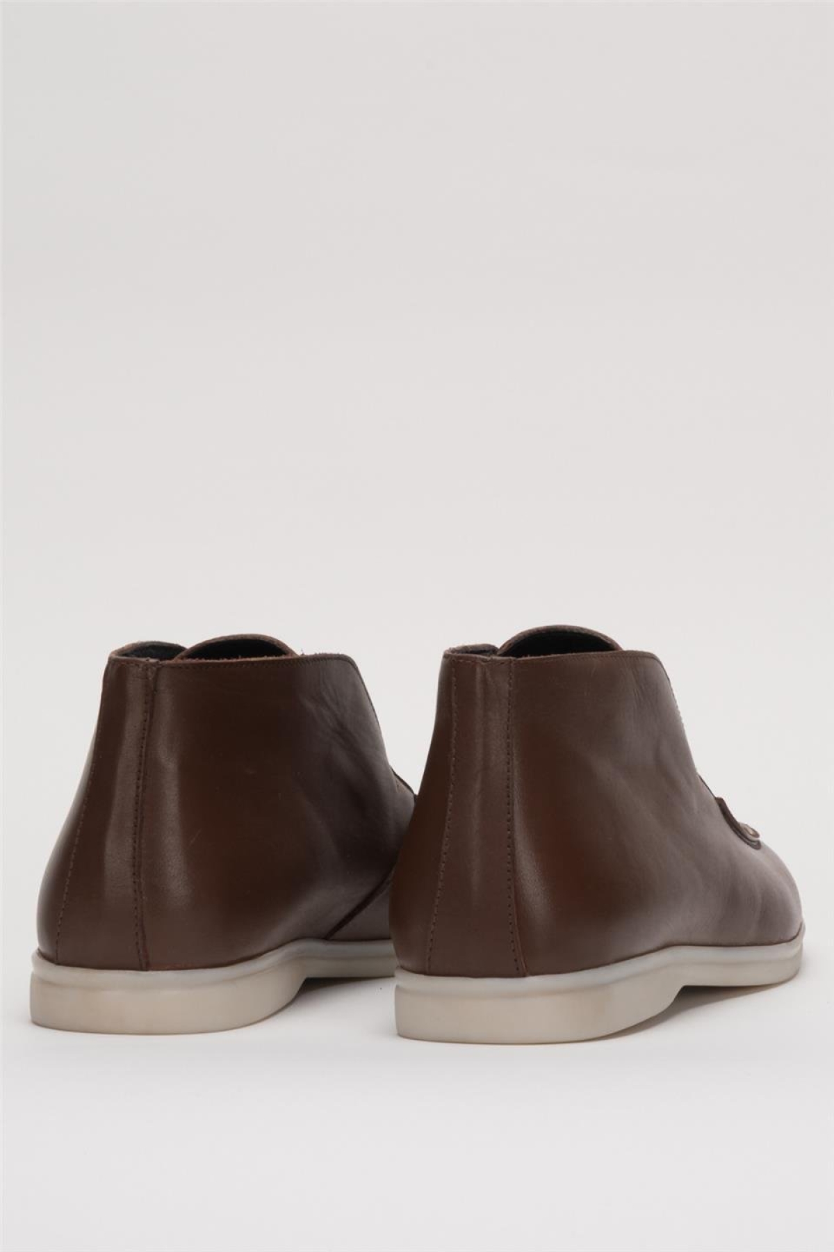 Hakiki Deri Kısa Klasik Erkek Bot KAHVERENGİ - Görsel 5