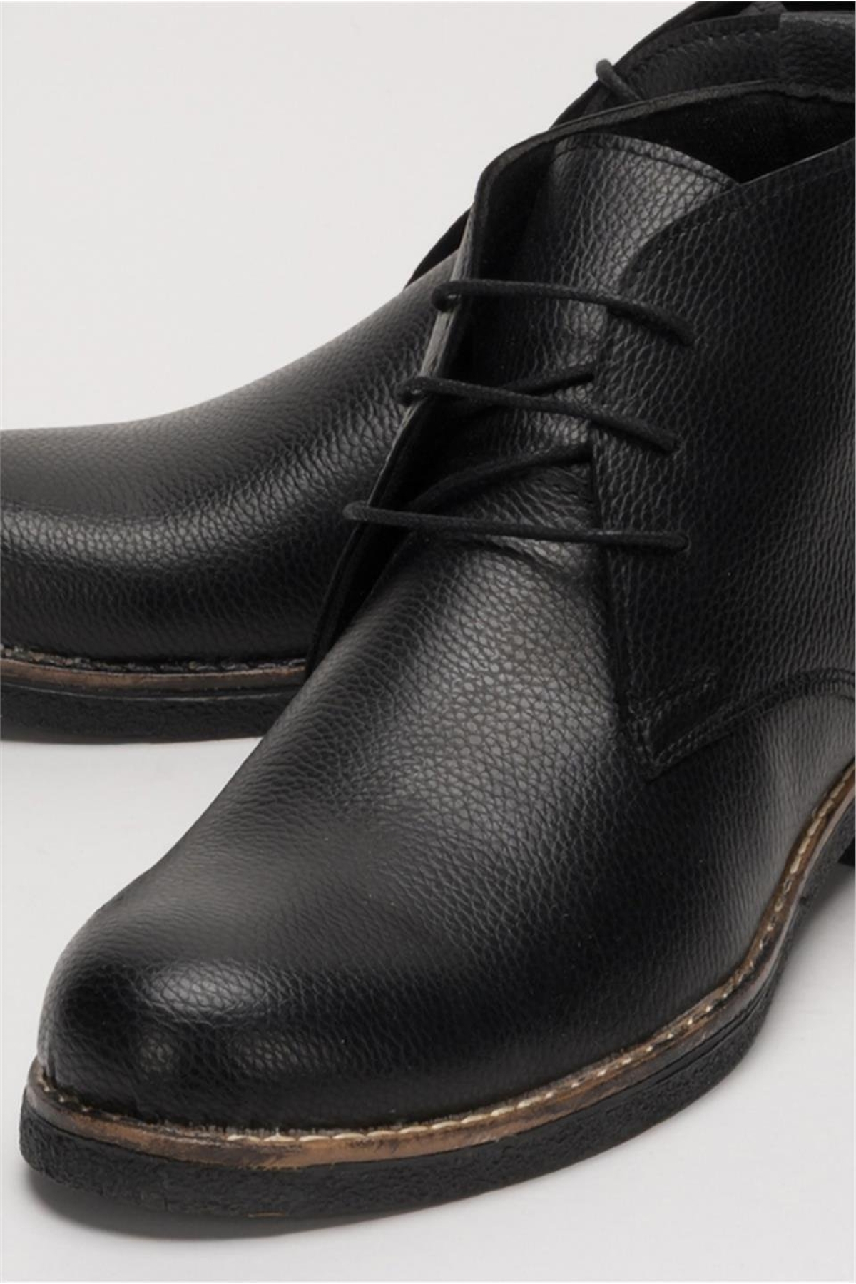 Klasik Bağcıklı Bilekte Erkek Bot SİYAH - Görsel 6